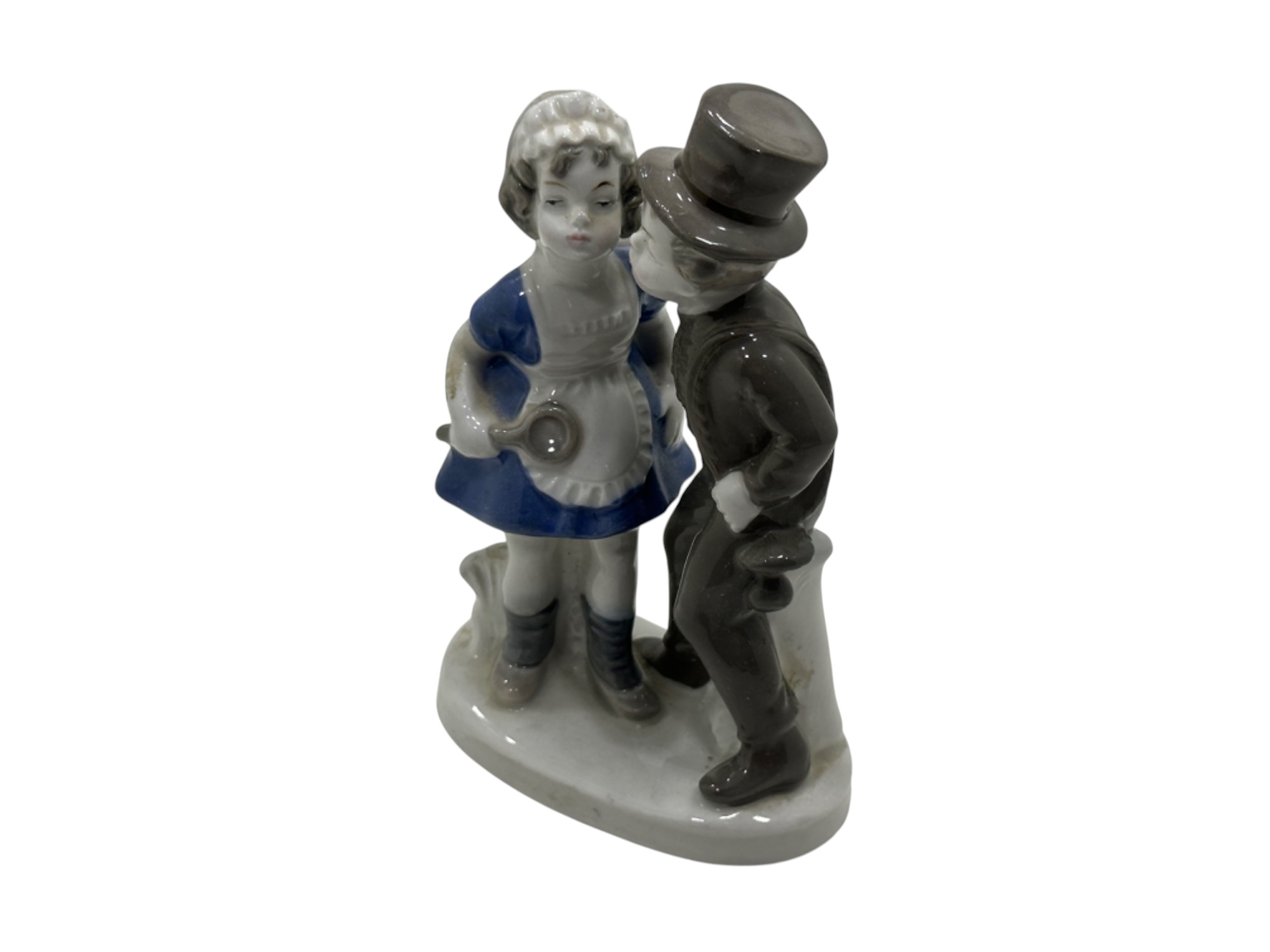 Porzellan Schornsteinfeger Figur mit Mädchen 13,5 cm. Top Zustand
