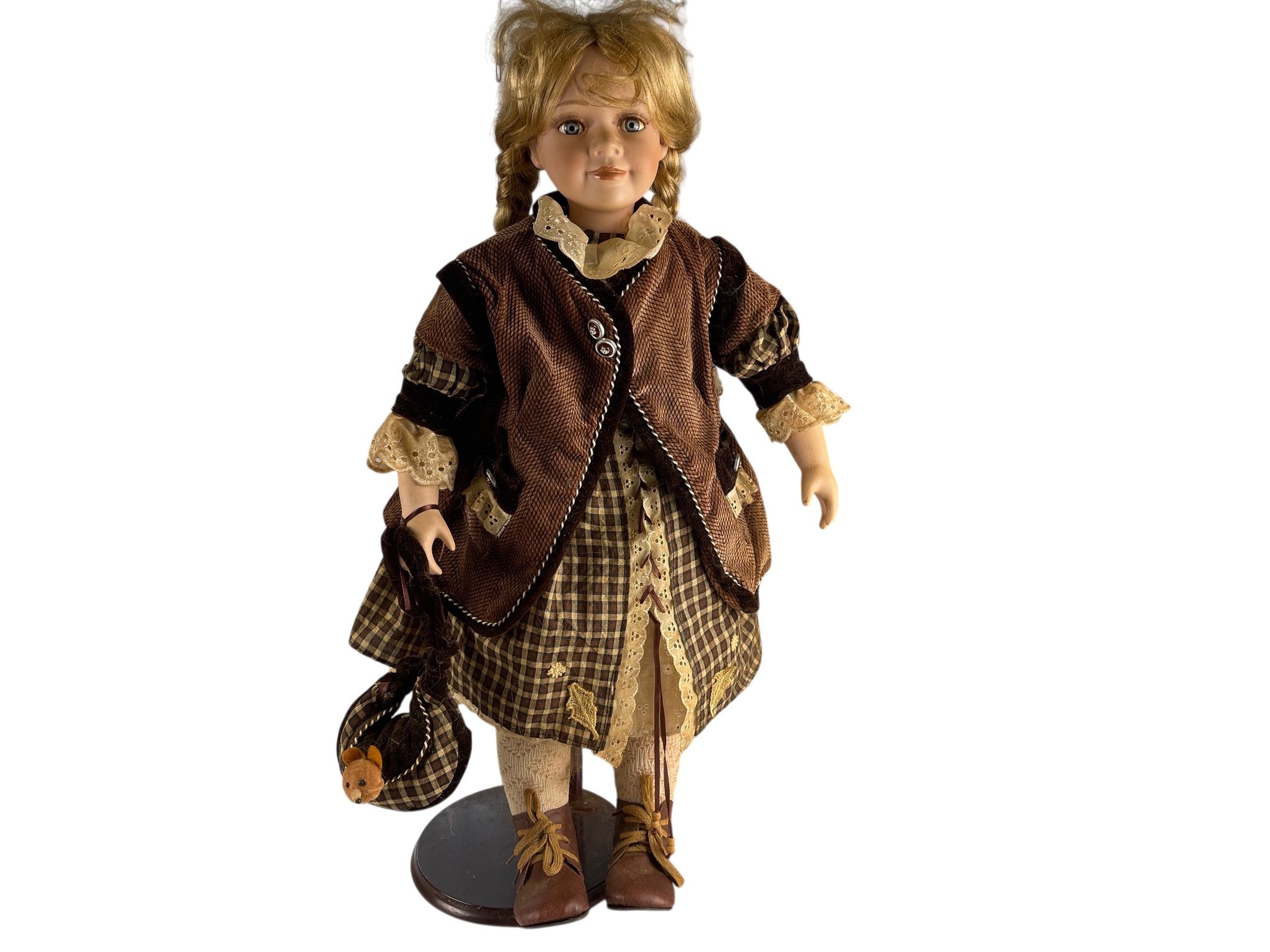 Künstlerpuppe Sammler Porzellan Puppe 68 cm Stark verraucht-  Schmutzig 