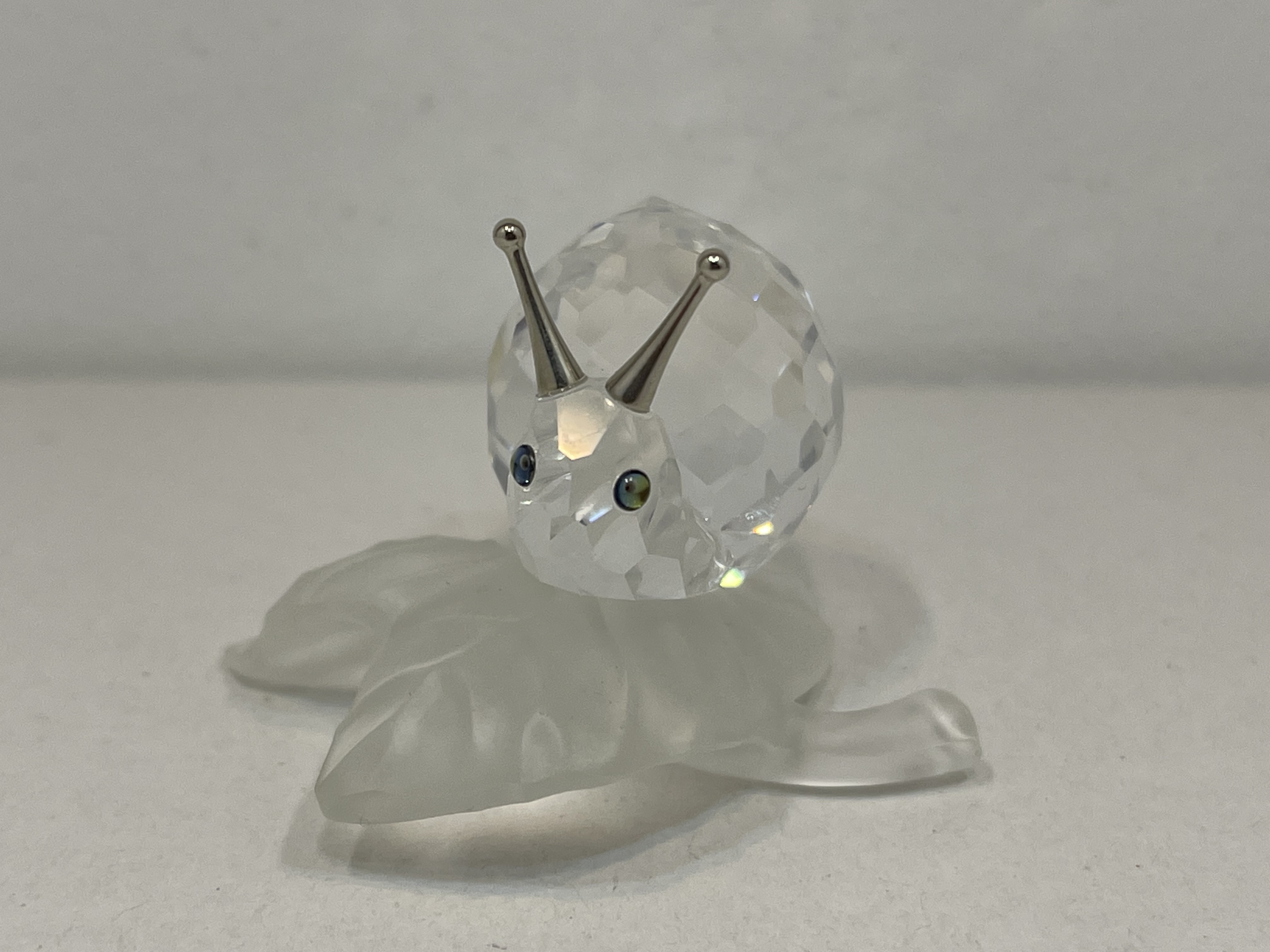 Swarovski Figur 196501 Schnecke auf Blatt. 5 cm. Top Zustand. 