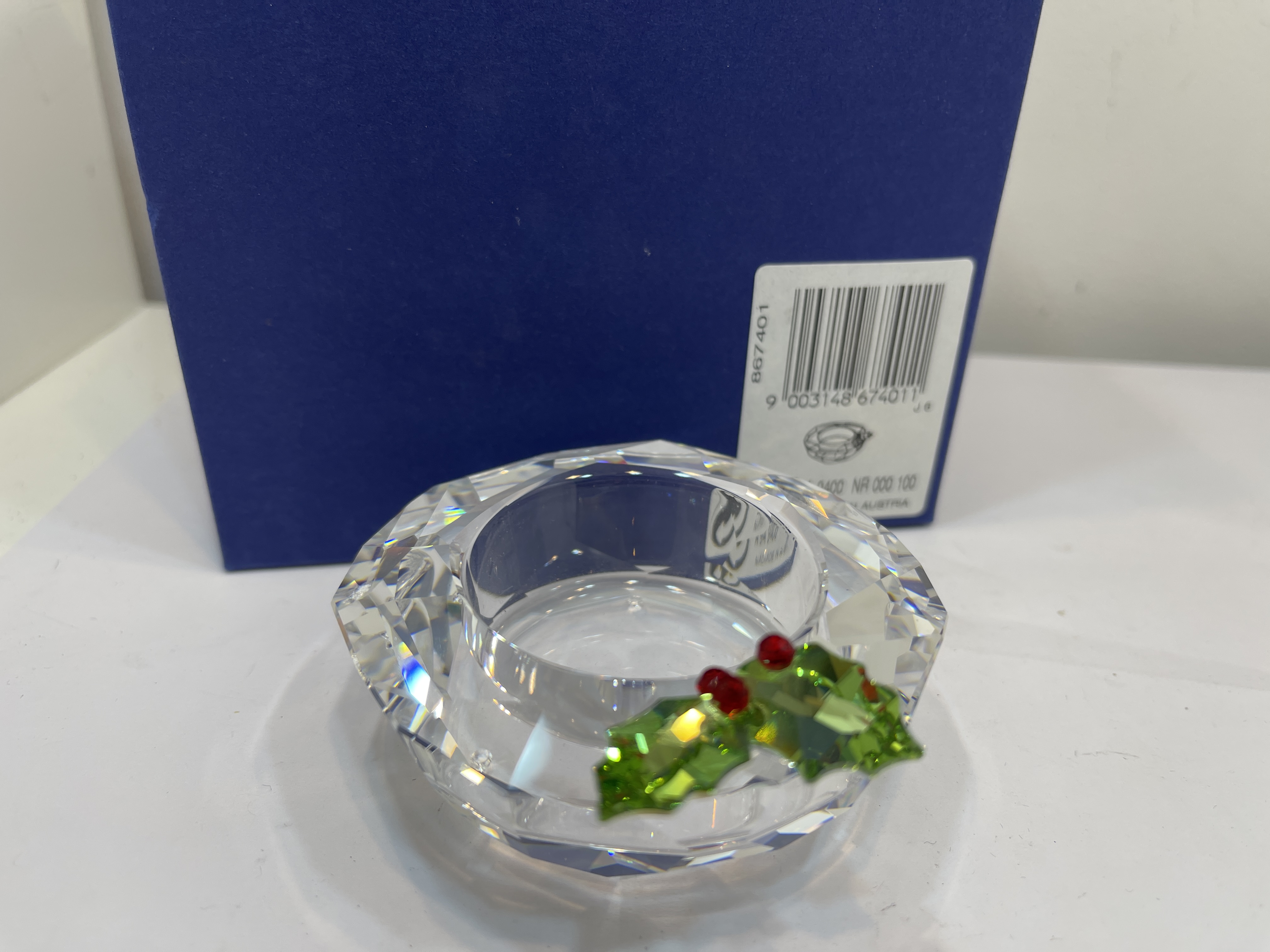 Swarovski Figur 867401 Teelicht Stechpalme 7,4 cm. Ovp & Zertifikat. Top Zustand  