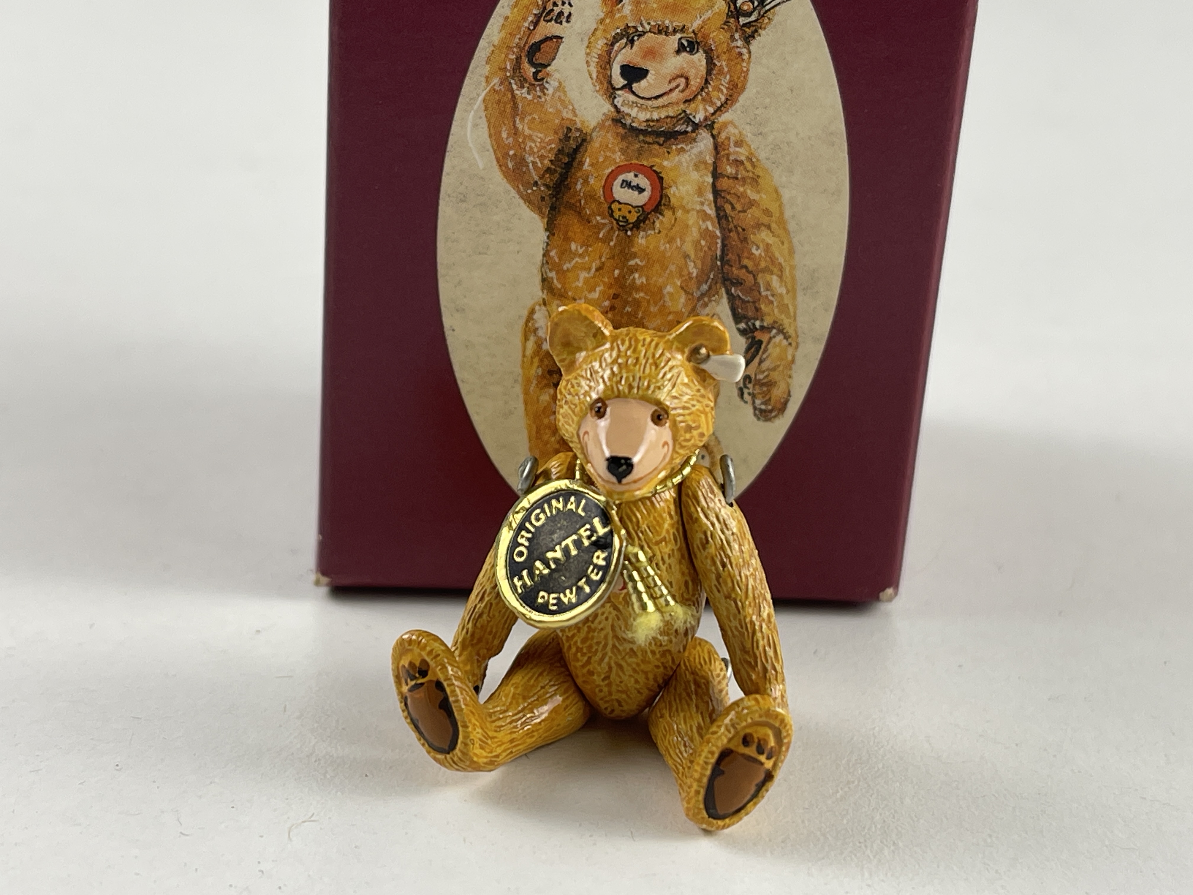Steiff Zinn Miniatur Teddy Bär 4 cm. Top Zustand