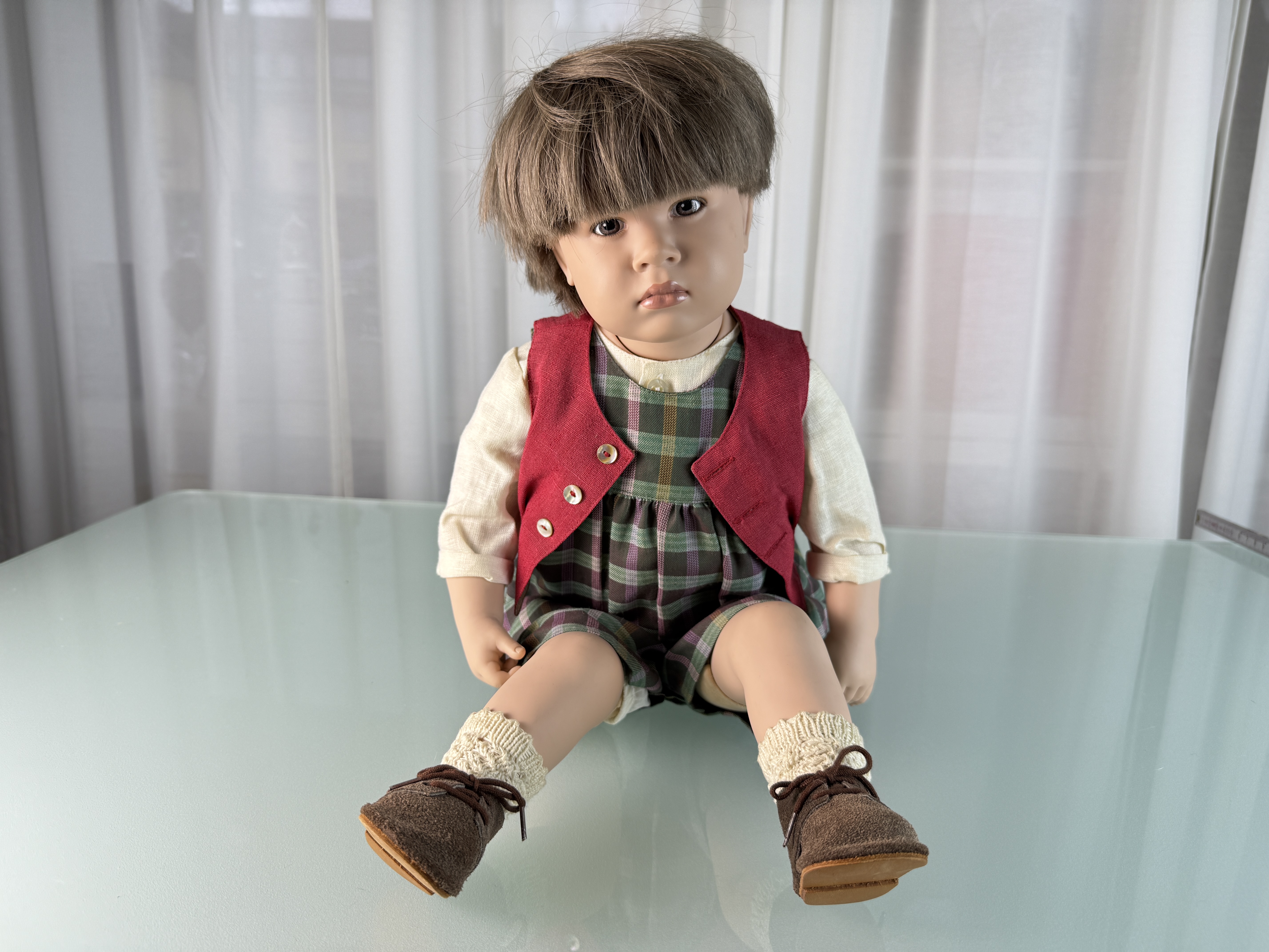Künstlerpuppe Sigikid Sabine Esche Vinyl Puppe 58 cm. Top Zustand 