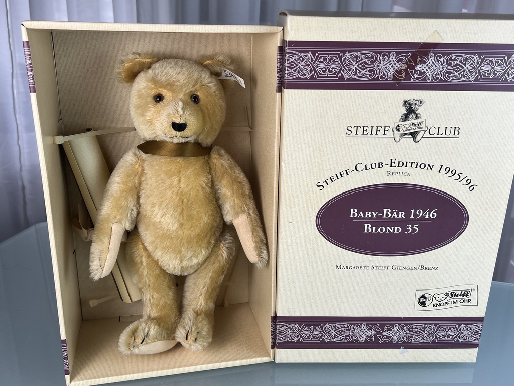  Steiff Tier 420054 Club Edition 1995 TeddyBär 35 cm mit Ovp. Top Zustand   