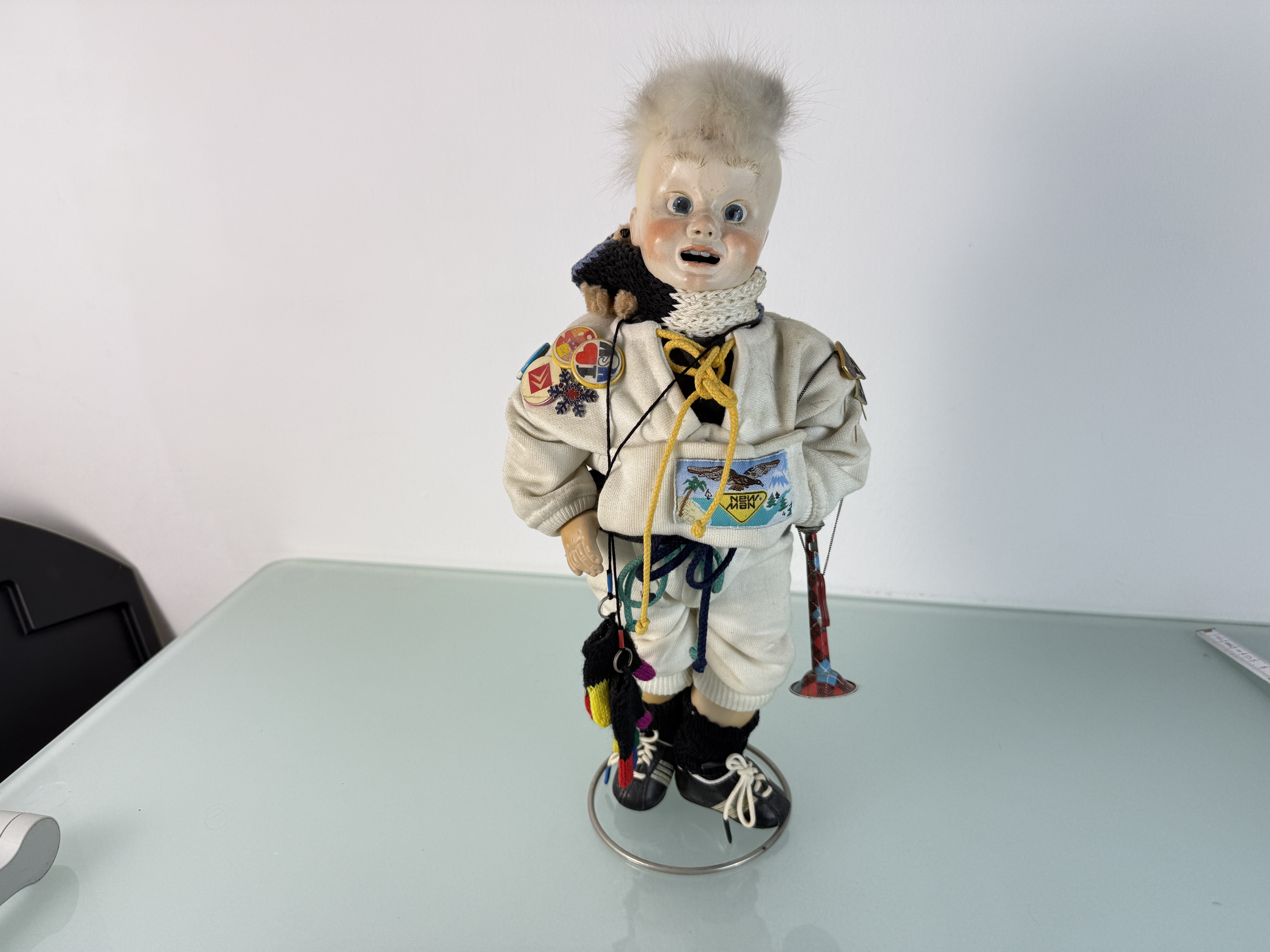 Künstlerpuppe Sammler alte Porzellan Puppe 40 cm Zustand siehe Fotos 