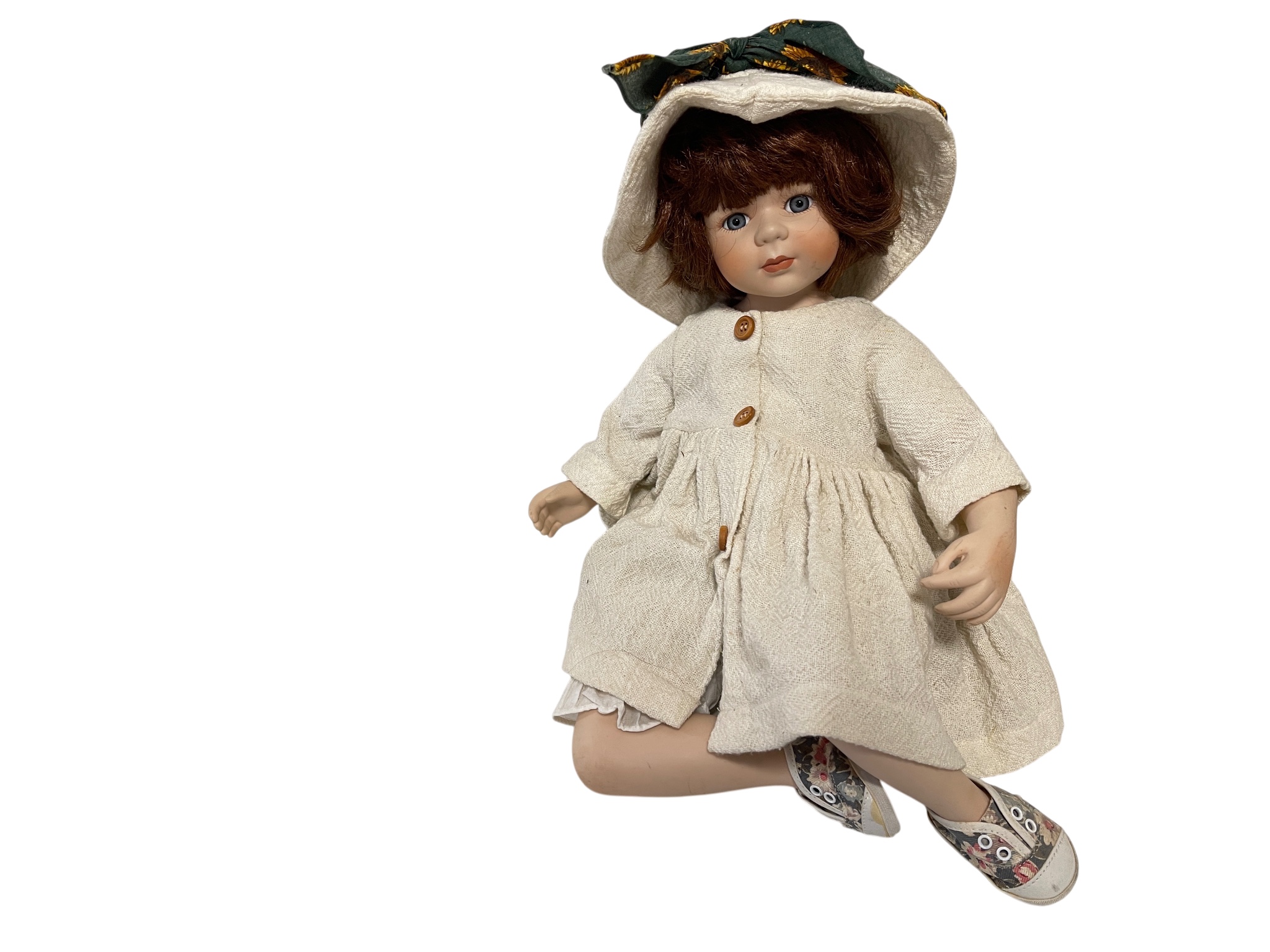 Künstlerpuppe Porzellan Puppe 32 cm. Top Zustand 
