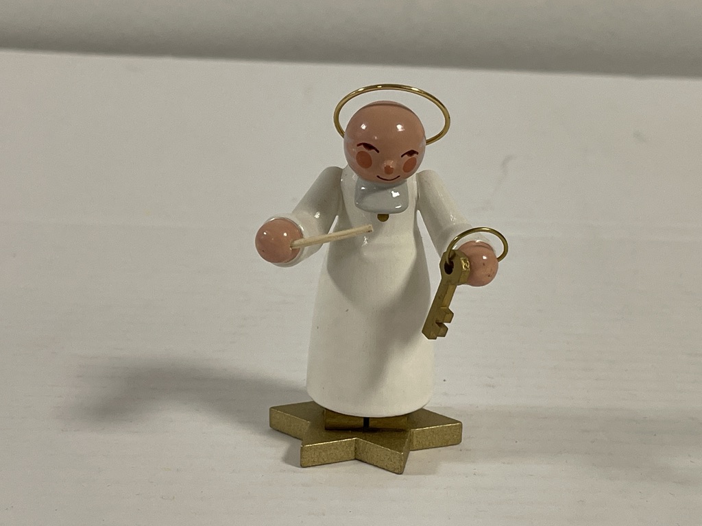Erzgebirge Ulbricht Sammler Figur Petrus weiss 9 cm. Zustand siehe Fotos