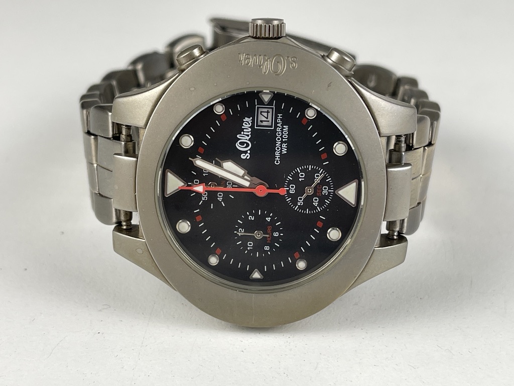 S.Oliver Herren Armbanduhr Chronograph Zustand siehe Fotos 