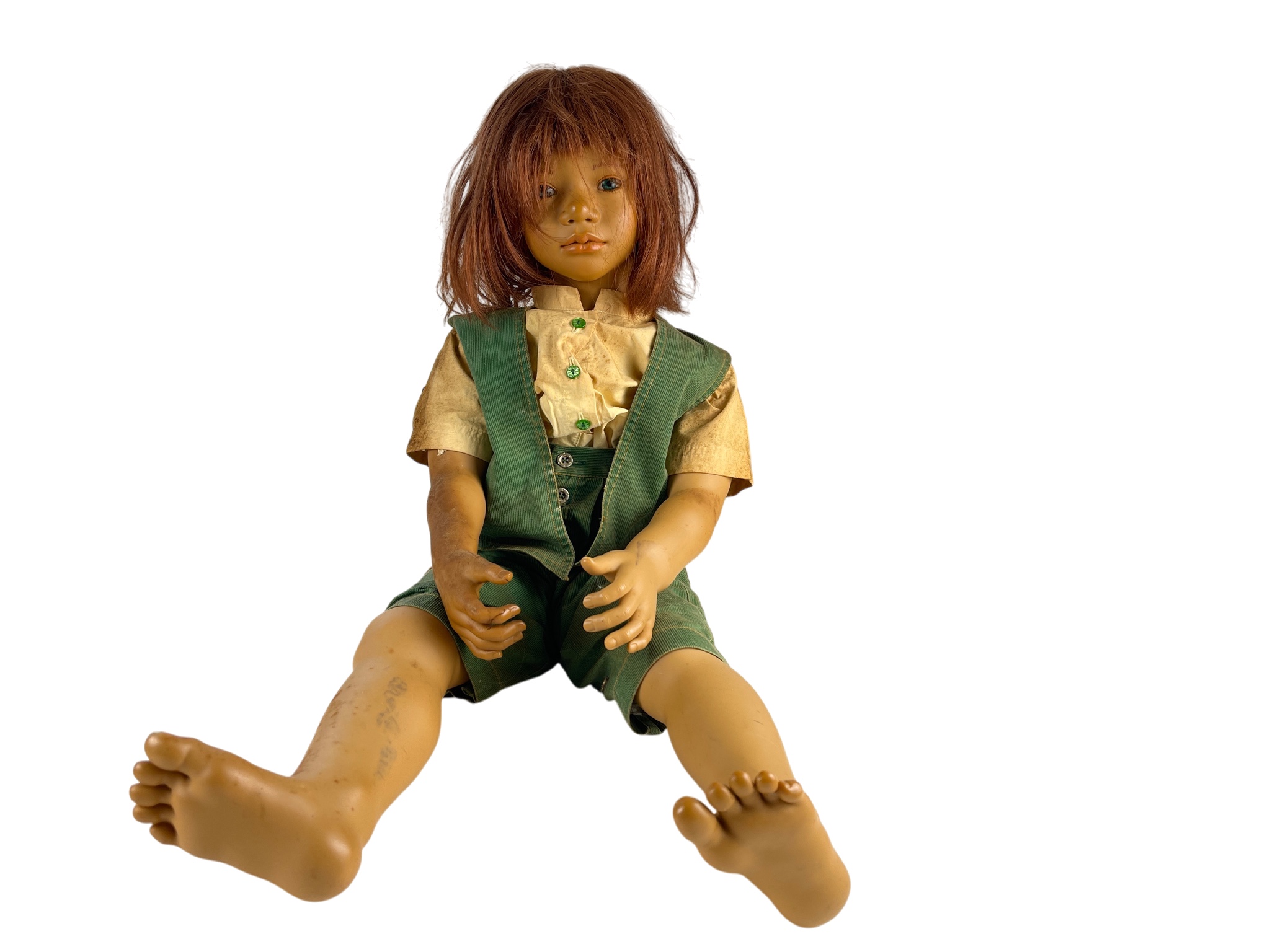 Annette Himstedt Künstlerpuppe Puppe Melvin 75 cm. Stark verraucht - Schmutzig 
