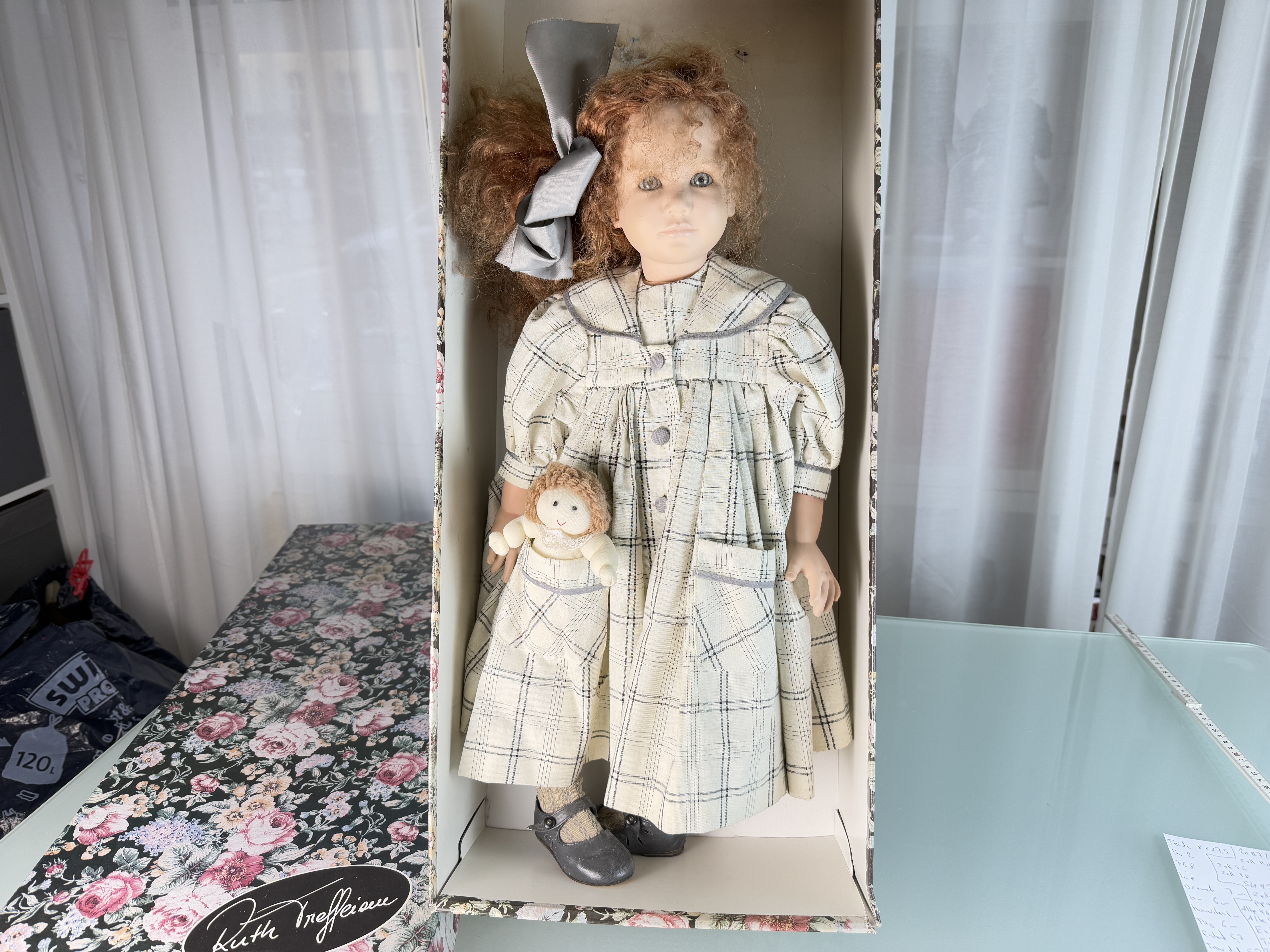 Künstlerpuppe Ruth Treffeisen Vinyl Puppe 62 cm. Top Zustand  