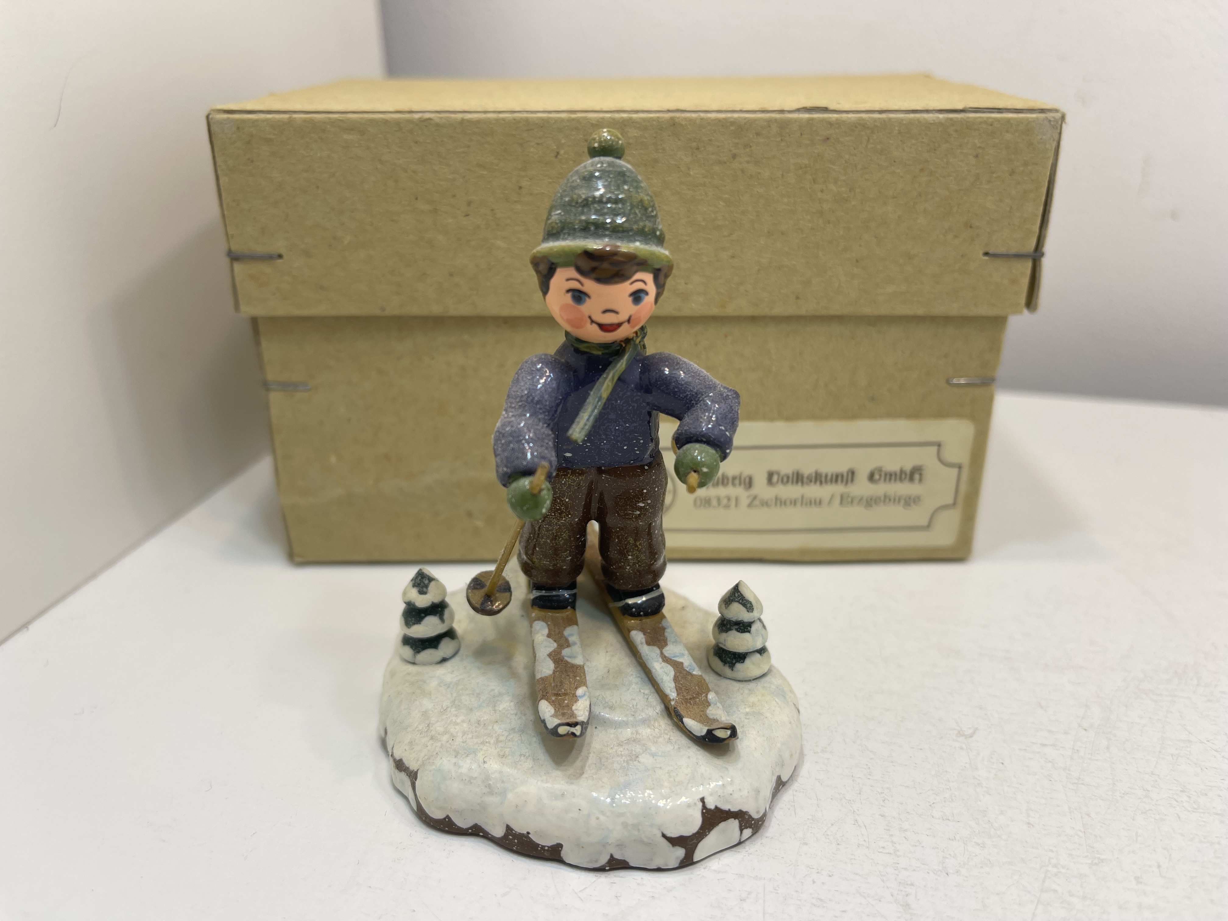 Erzgebirge Sammler Figur Hubrig 8,5 cm + OVP. Top Zustand    