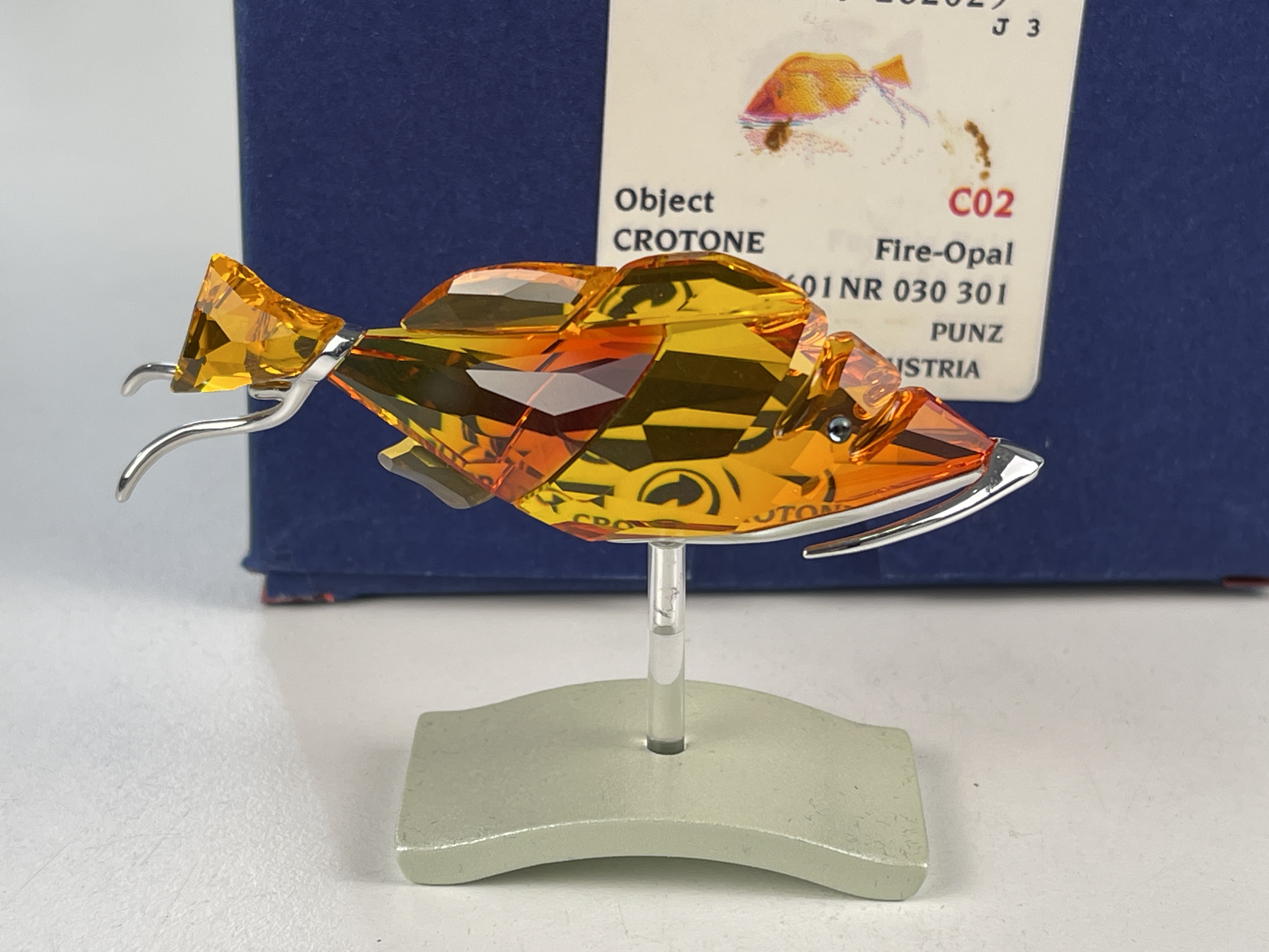  Swarovski Figur 626202 Crotone Feuer Opal Fisch 7,5 cm. Ovp + Zertifikat - Top Zustand 