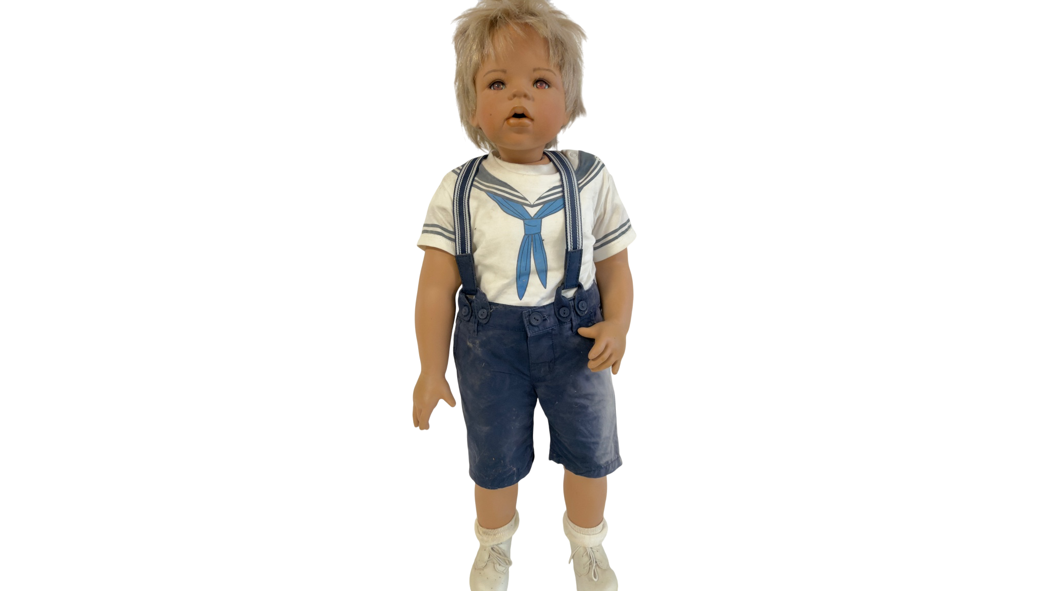 Künstlerpuppe Puppe Monika Levenig Porzellan Puppe 76 cm. Leicht Schmutzig 