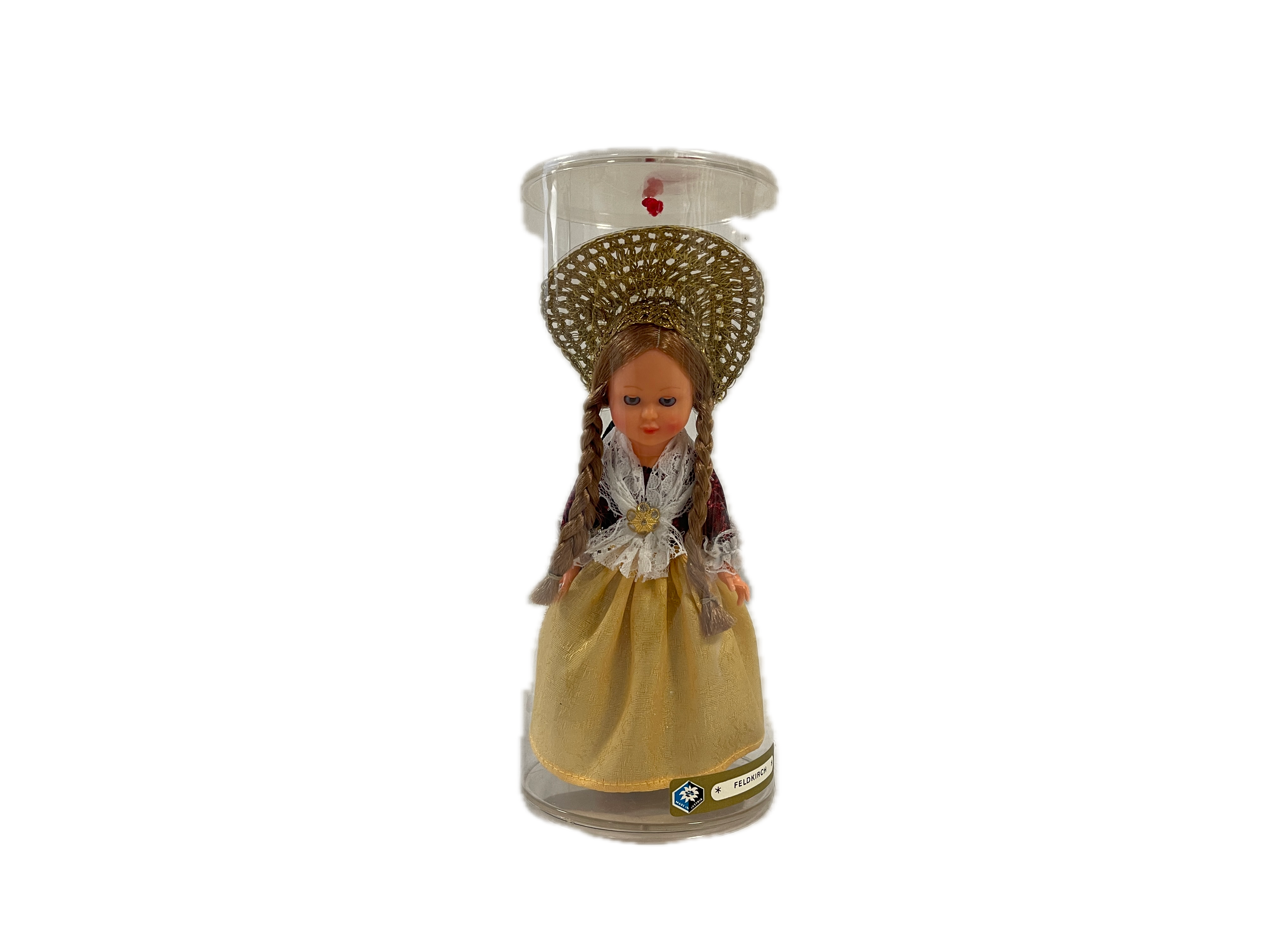 Künstlerpuppe Zelluloid Puppe 14 cm. + OVP Zustand siehe Fotos