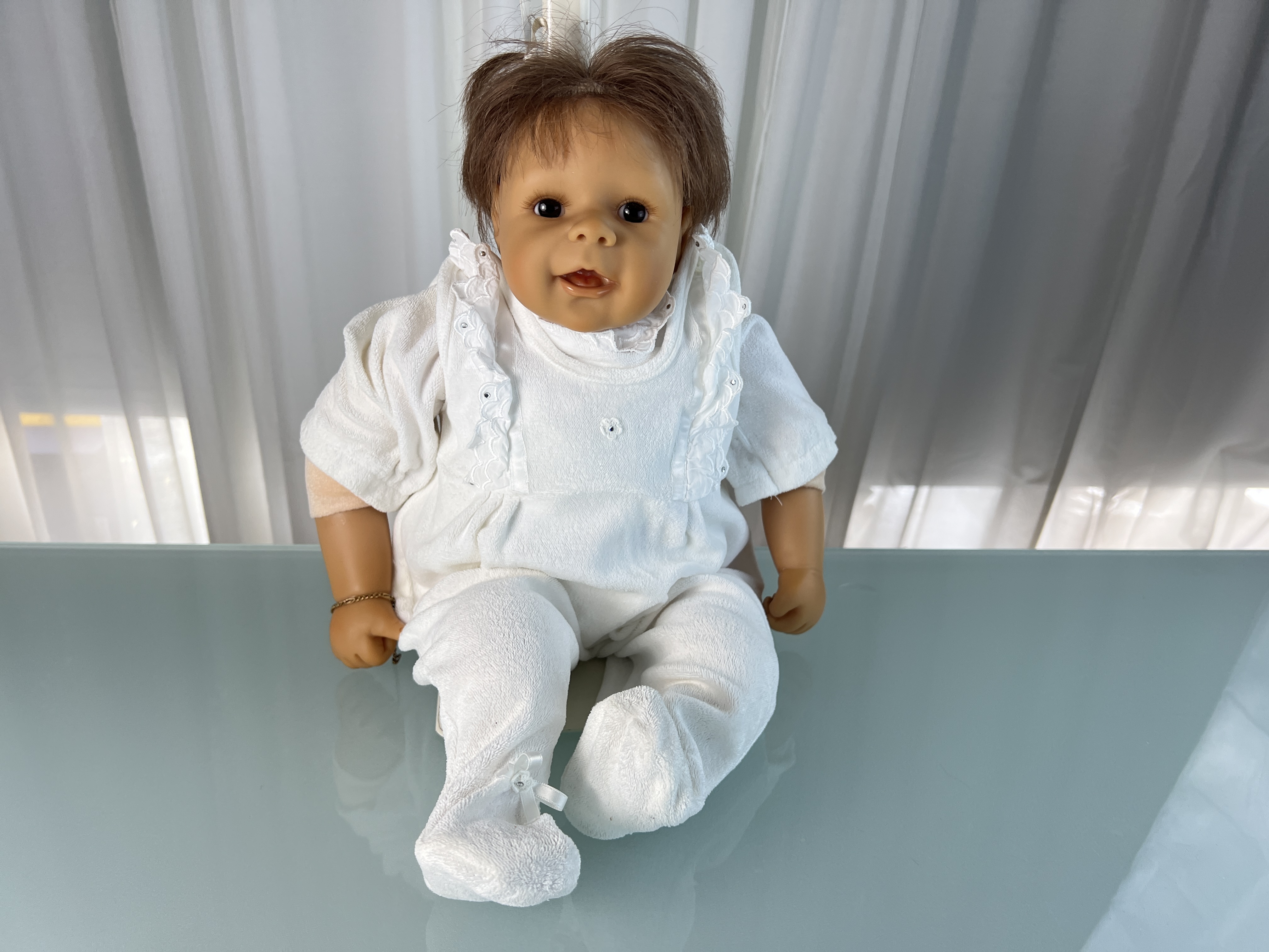 Evelyn Leman Künstlerpuppe Vinyl Puppe 50 cm. Top Zustand   