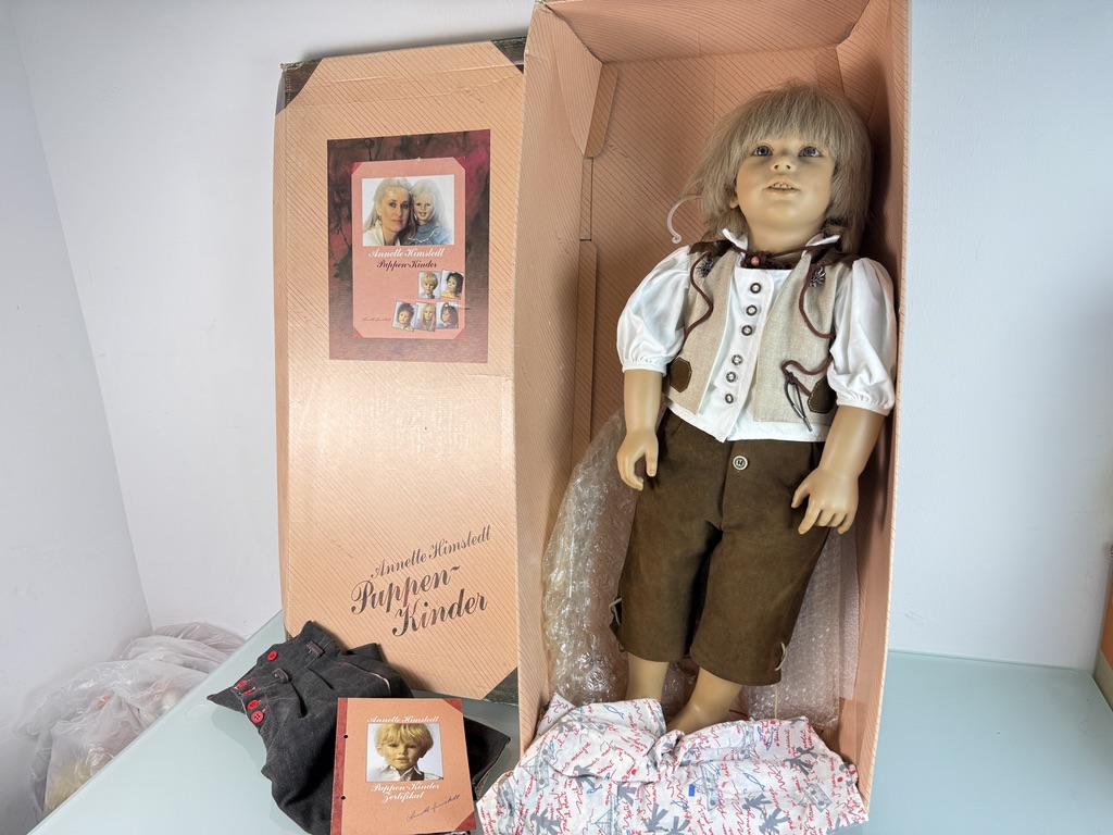 Sammler Künstlerpuppe Annette Himstedt Puppe Kasimir 75 cm. Top Zustand  