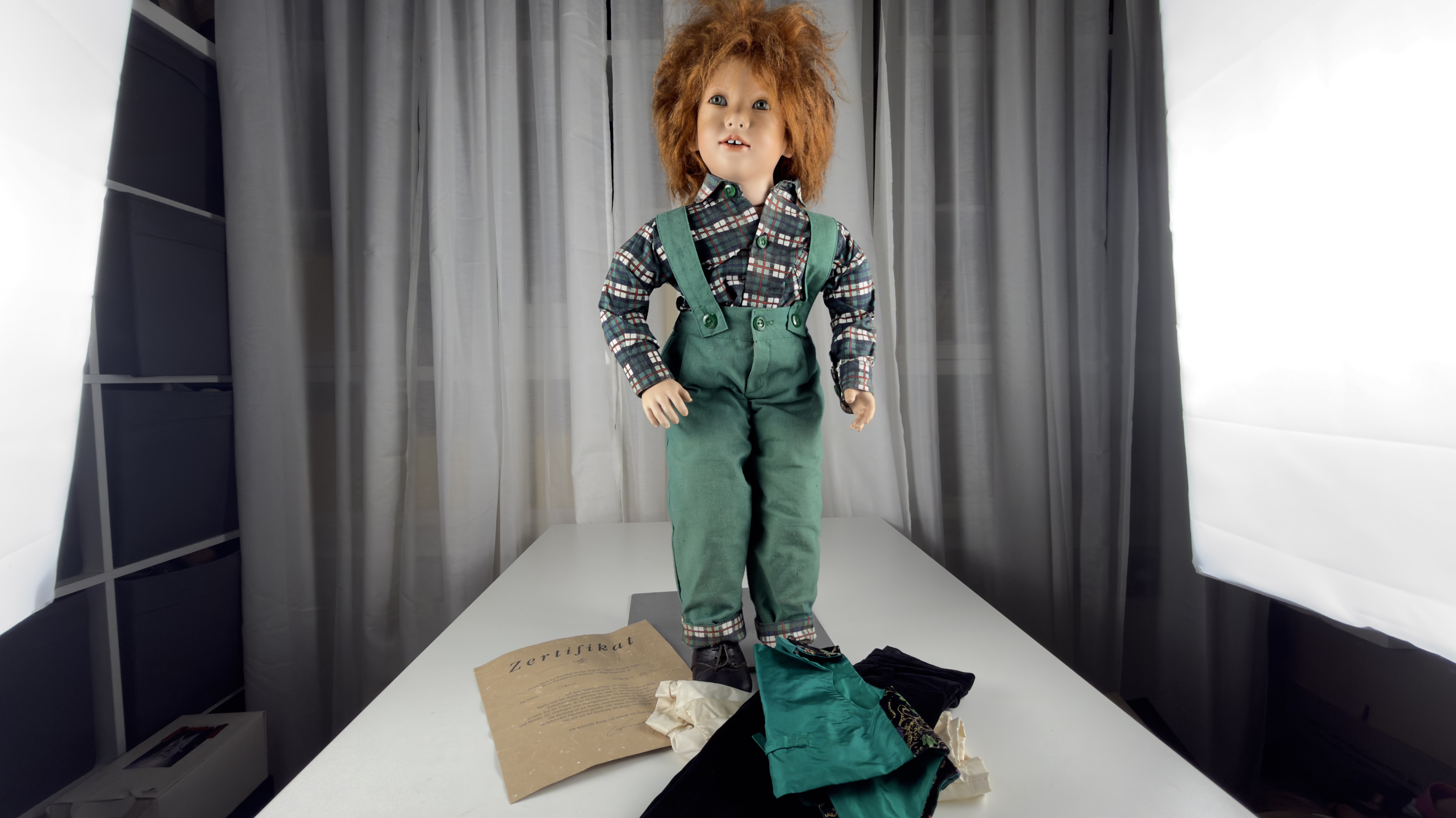 Annette Himstedt Porzellan Puppe Sam 65 cm. Zustand siehe Fotos 