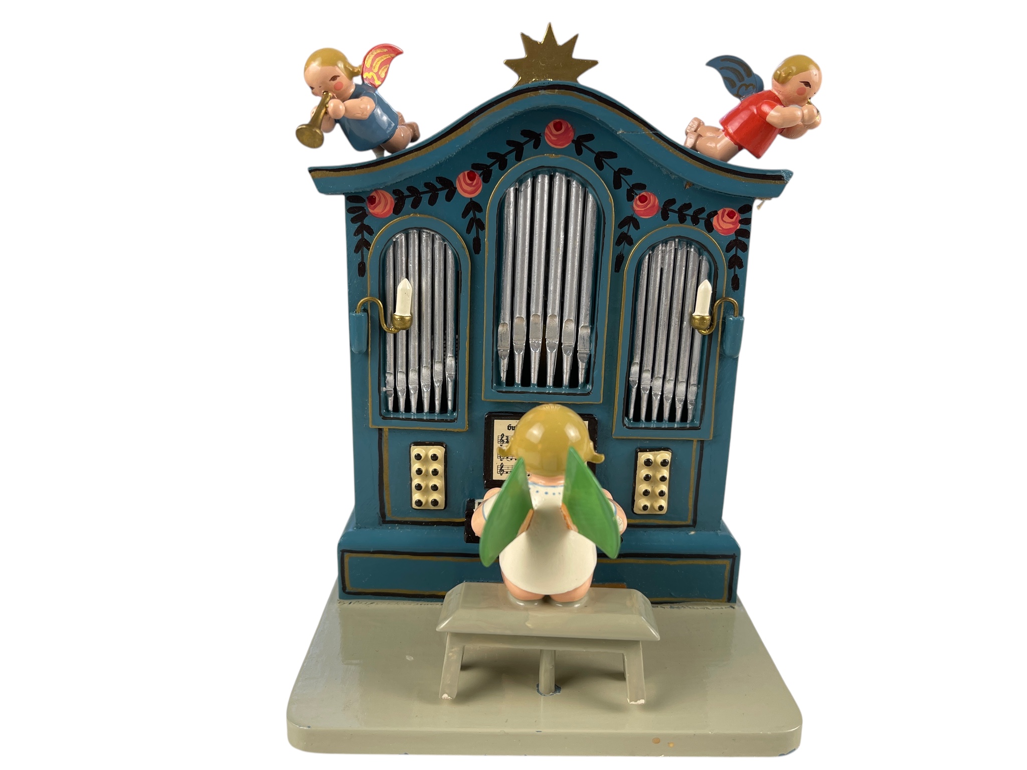 Wendt und kühn Erzgebirge Figur Spieluhr Orgel - 14 x 10,5 x 9 cm - Zustand siehe Fotos