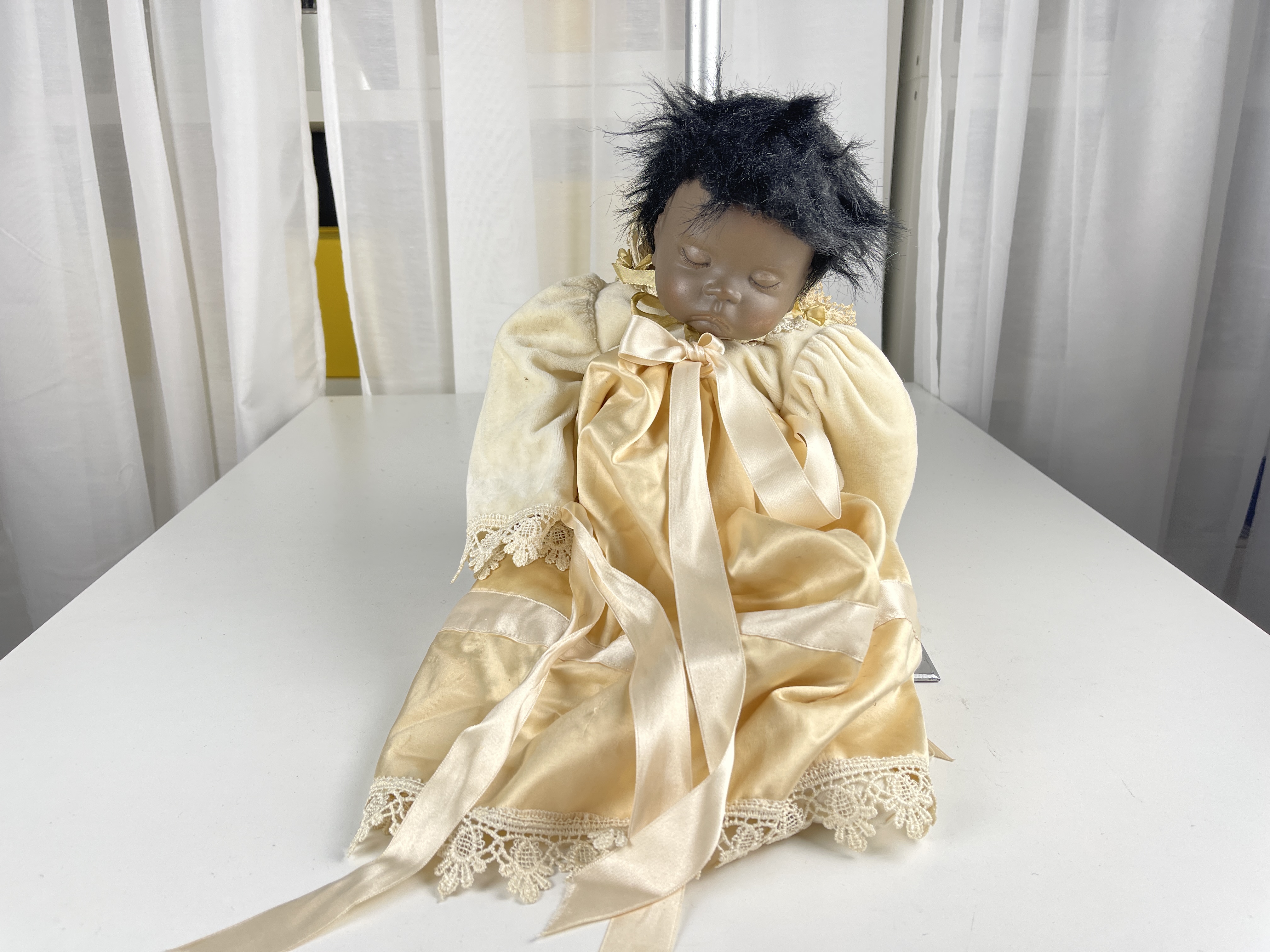 Künstlerpuppe Sammler Porzellankopf Puppe 58 cm. Top Zustand.  