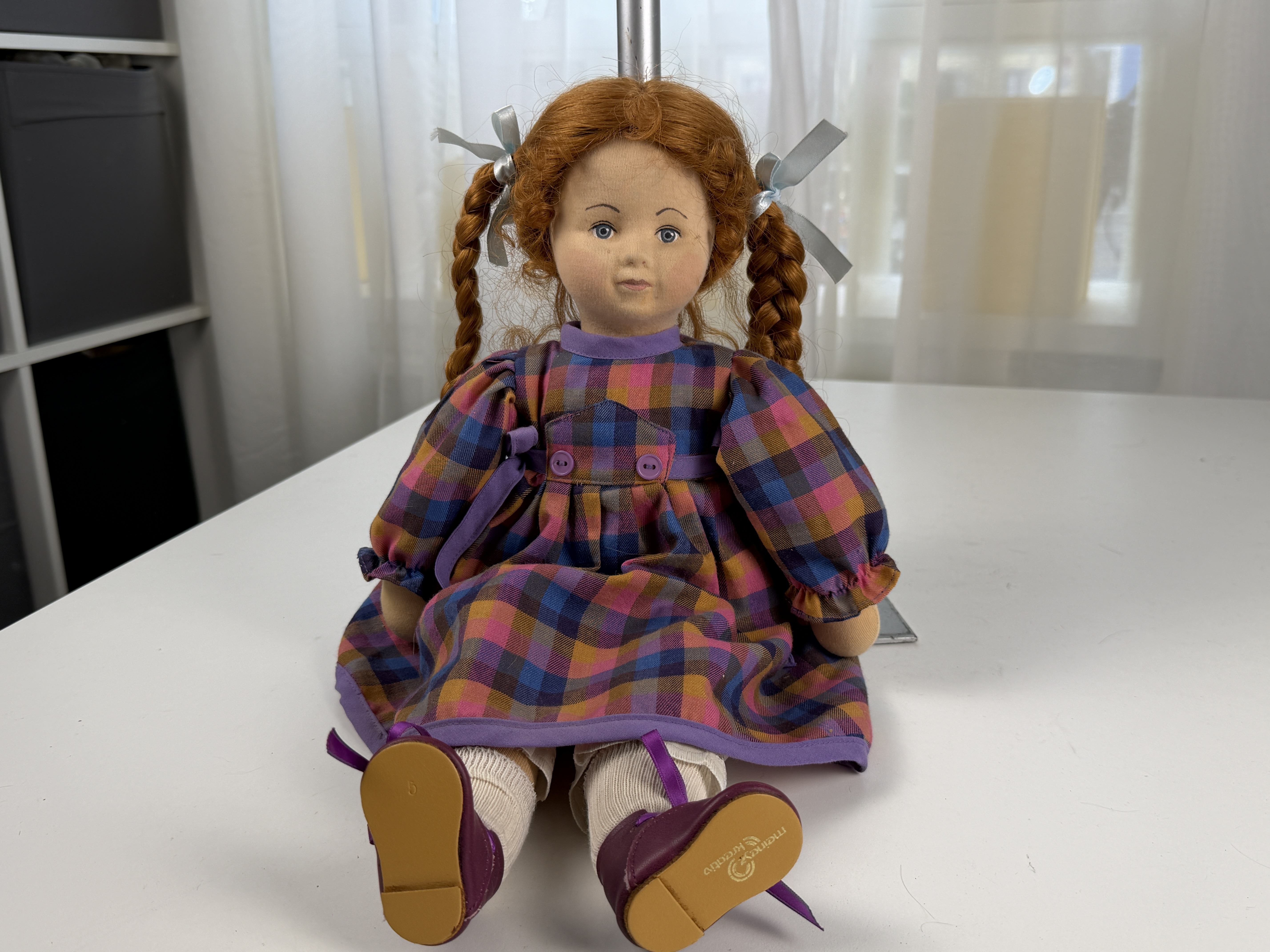 Stoffpuppe Künstlerpuppe Puppe 43 cm. Top Zustand  