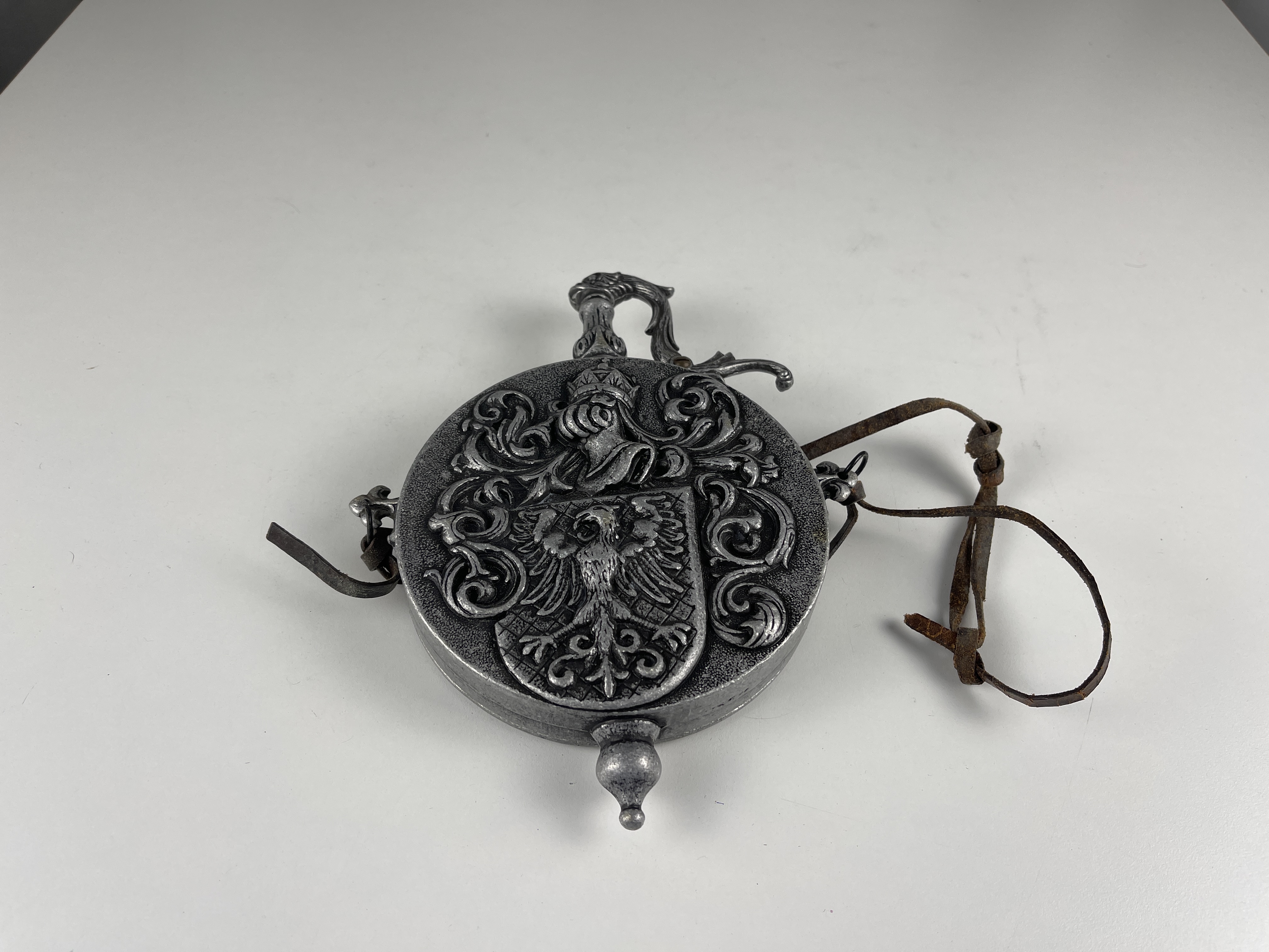 Zinn Schießpulver Flasche 23 cm. - Zustand siehe Fotos  