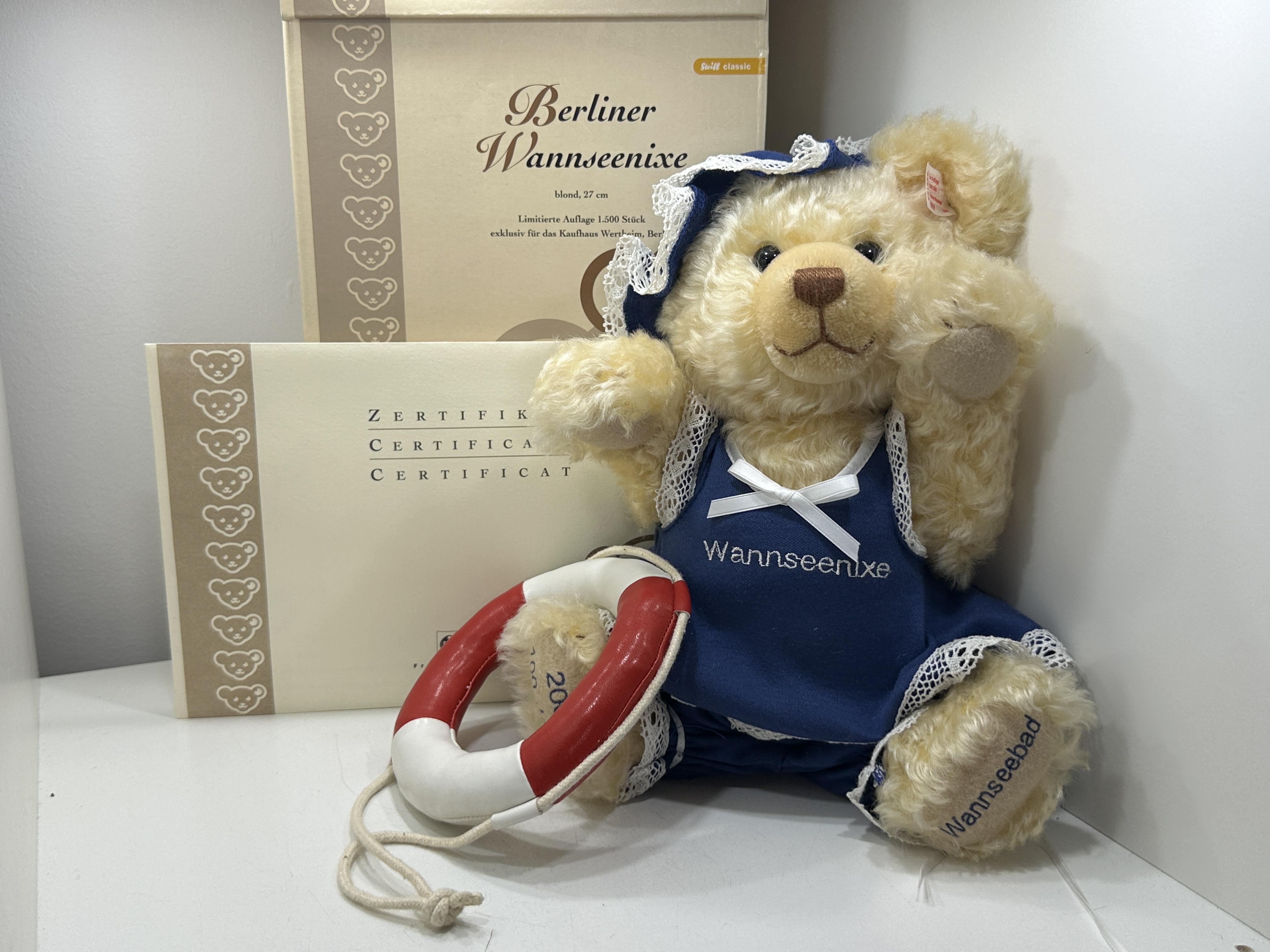 Steiff Tier Teddy Bär 656125 Wannseenixe 27 cm. Mit OVP. Top Zustand