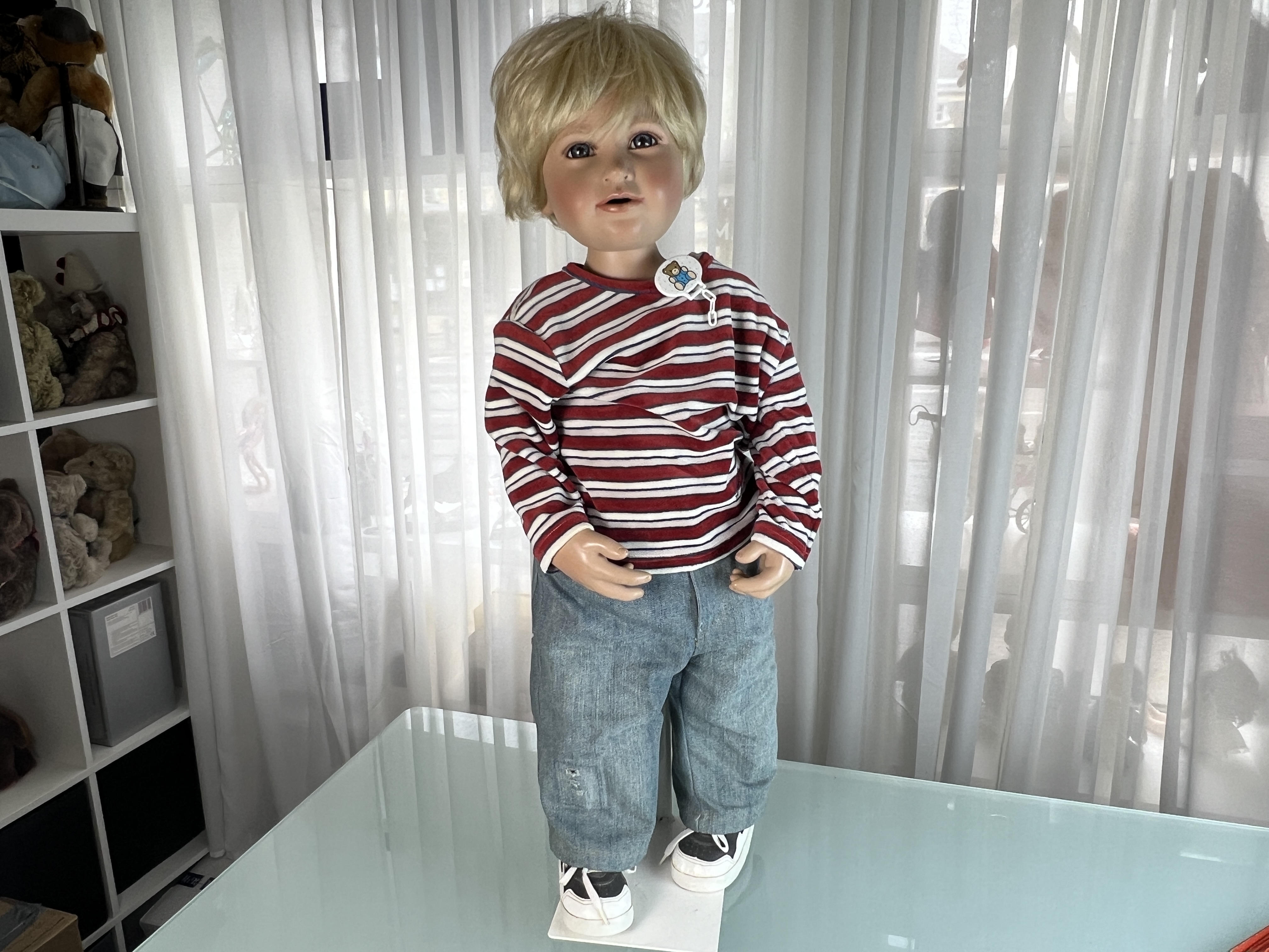 Künstlerpuppe Susan Lippl Vinyl Puppe 78 cm. Guter Zustand siehe Fotos 