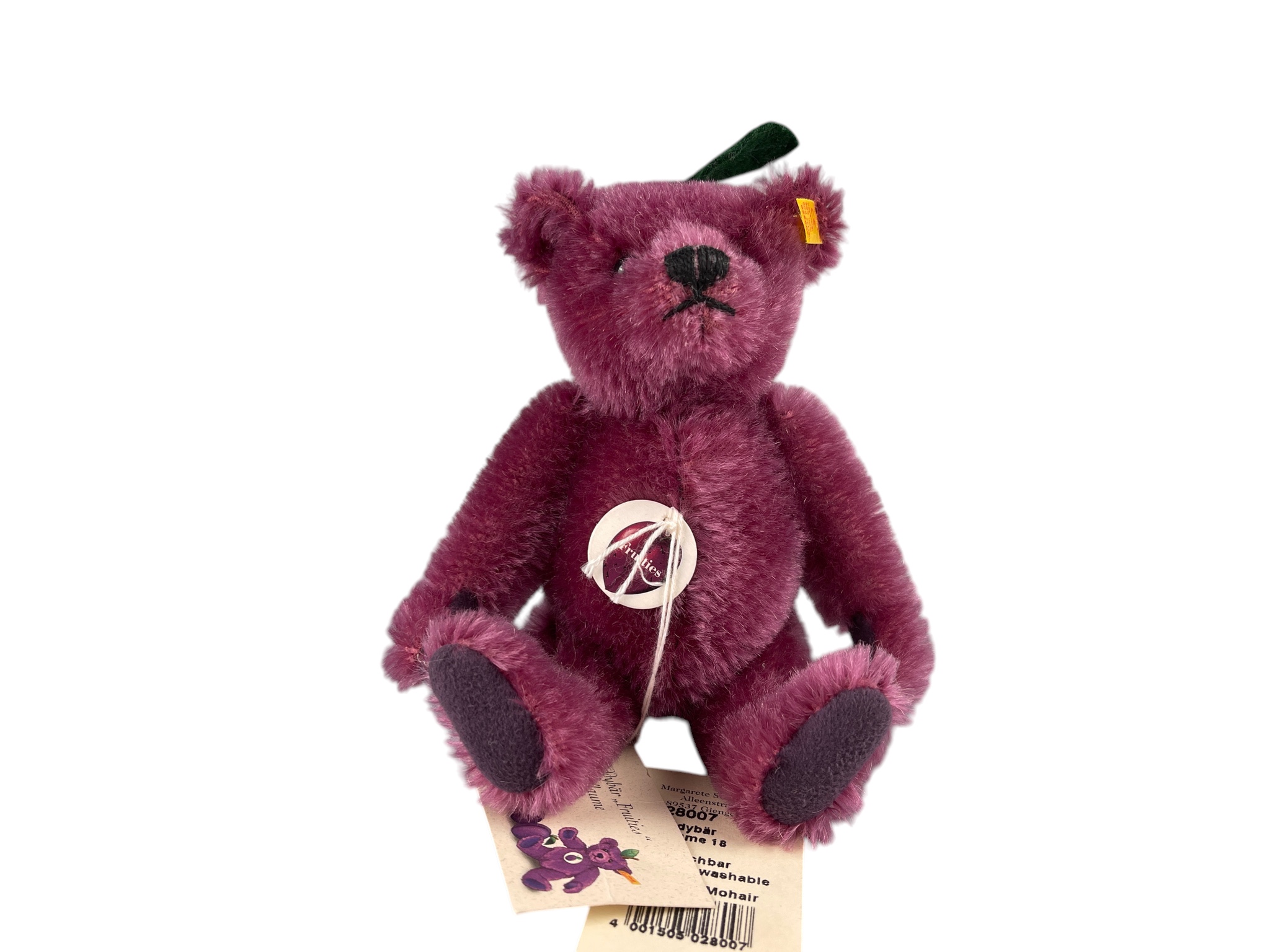 Steiff Tier Teddy Bär 028007 Pflaume Bär 18 cm Top Zustand  