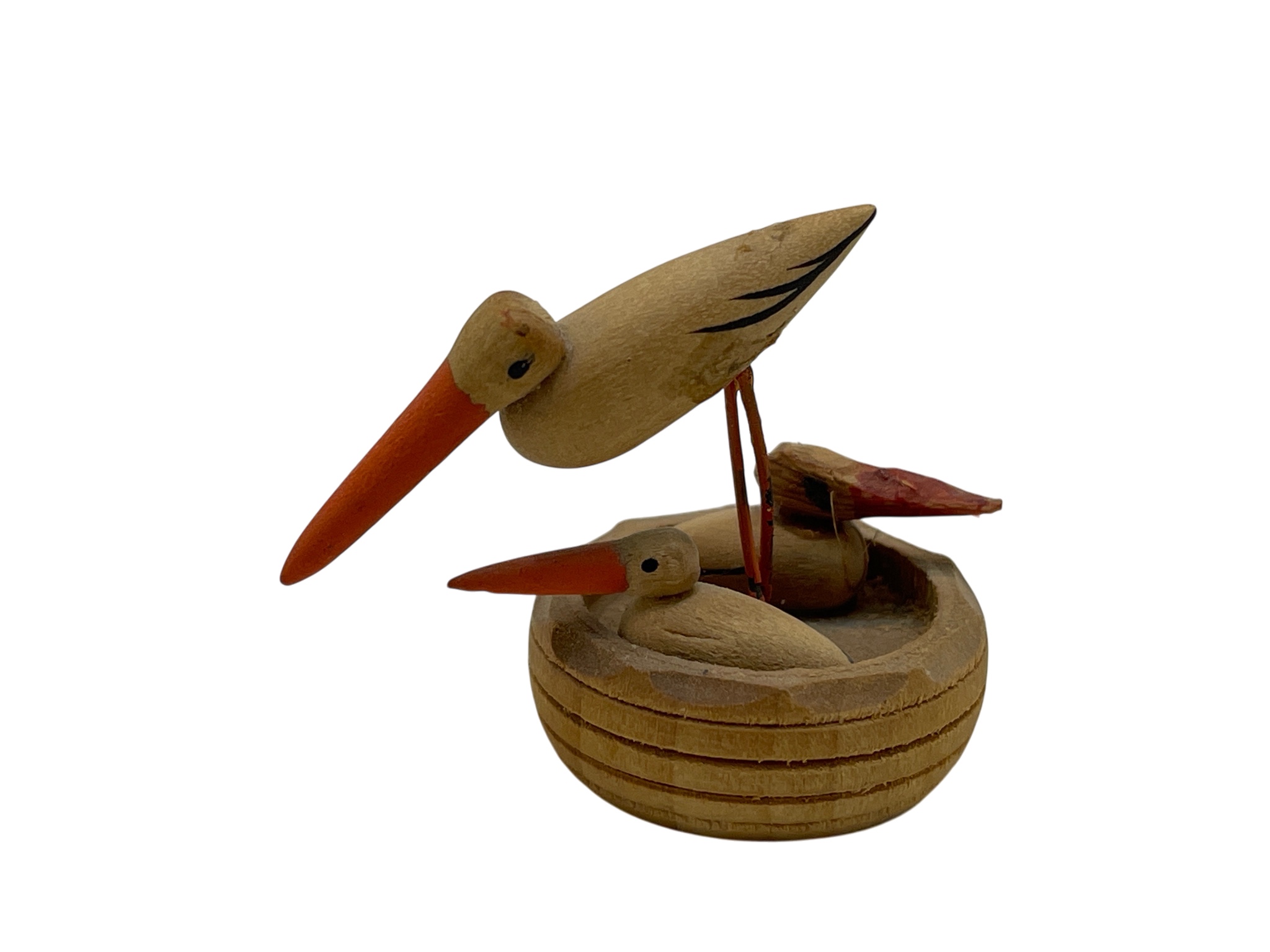 Erzgebirge Figur Storch 4 cm.  Zustand  siehe Fotos