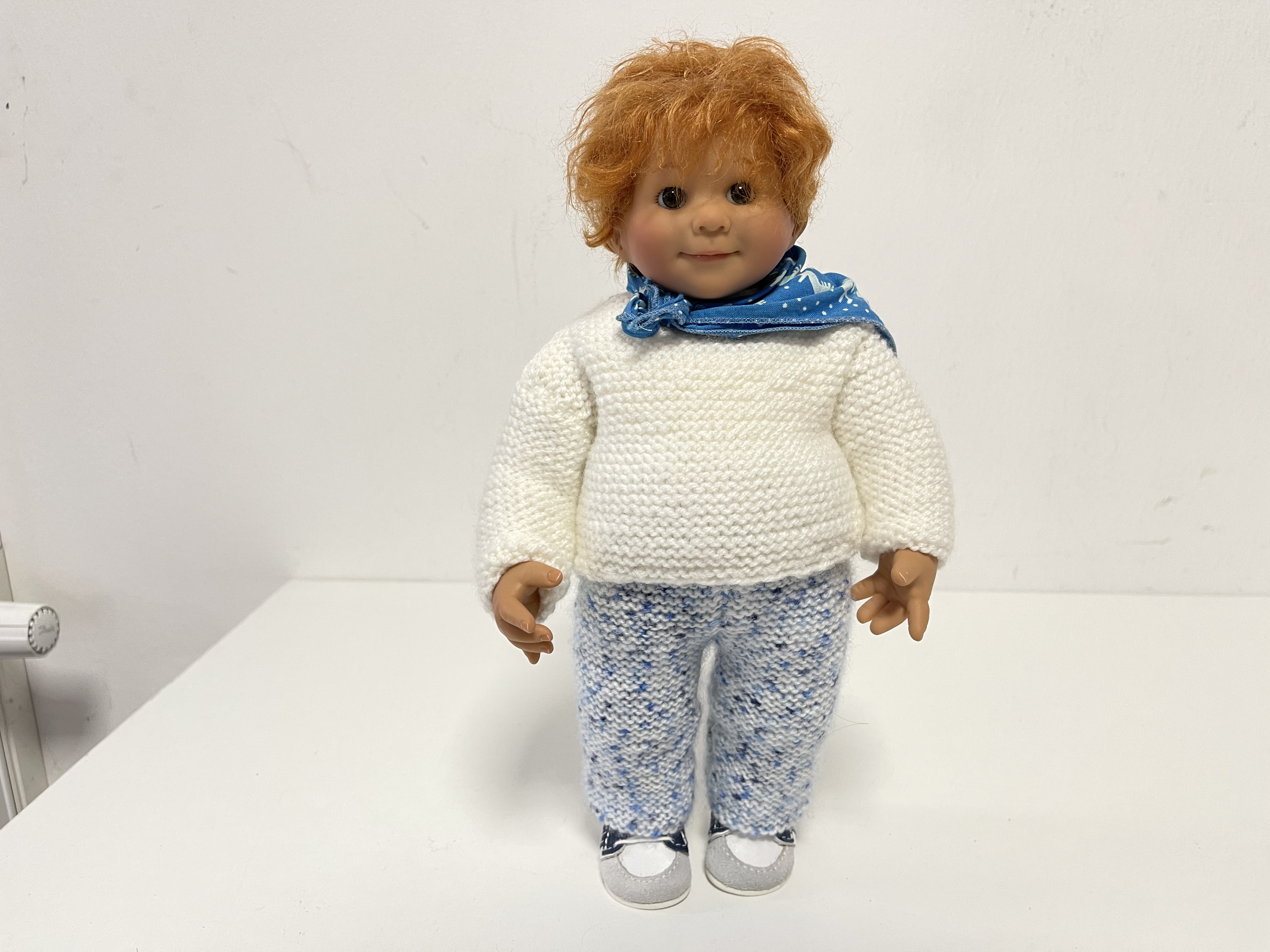 Künstlerpuppe Rosemarie Anna Müller Vinyl Puppe Moritz 33 cm. Top Zustand 