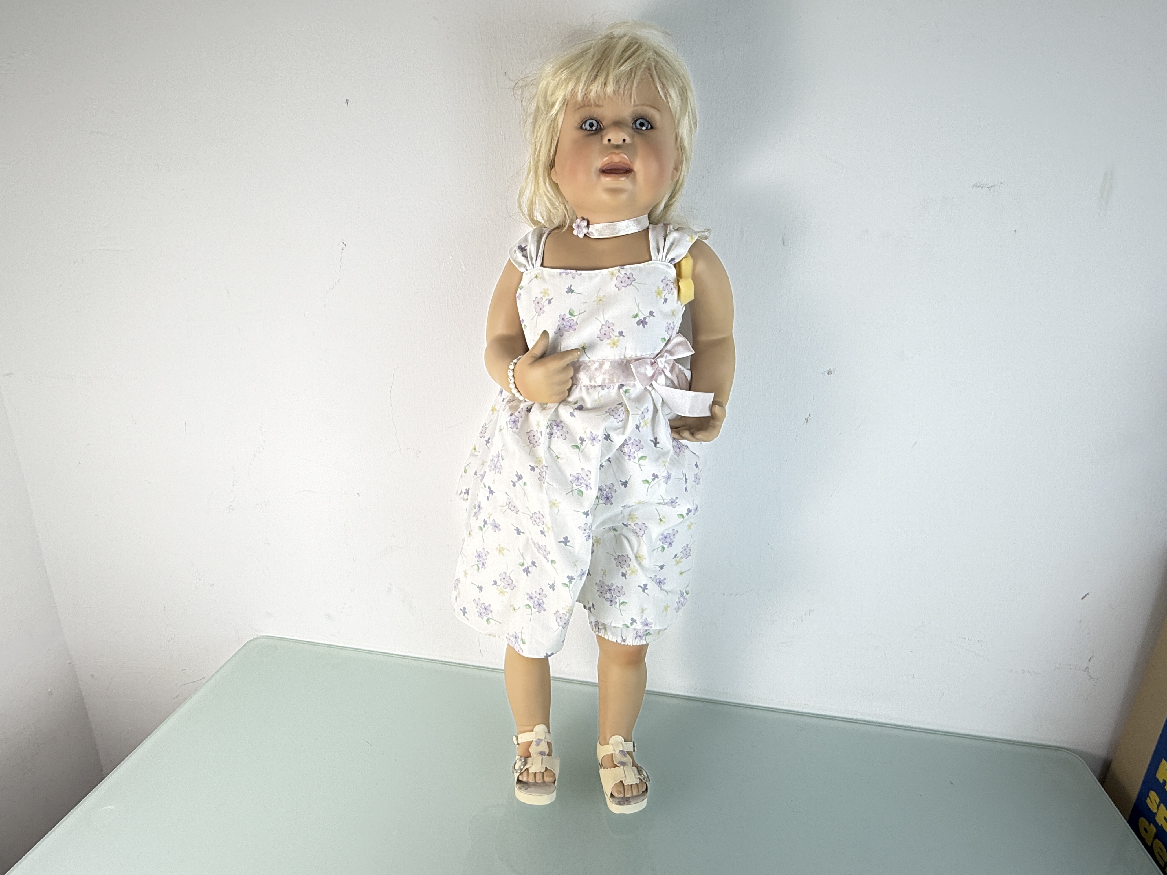 Inge Tenbusch Künstlerpuppe Porzellan Puppe 80 cm. Top Zustand 