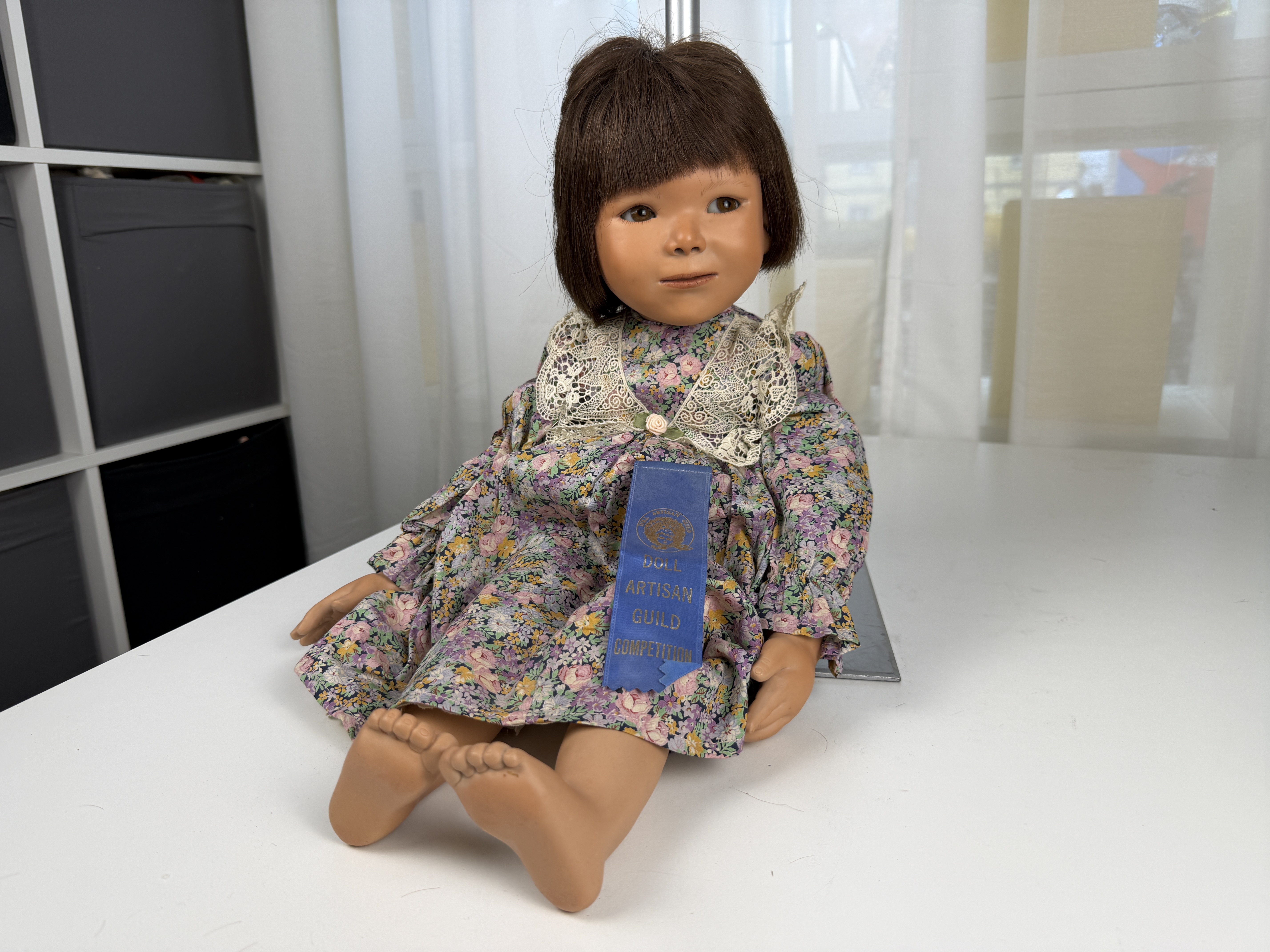 Künstlerpuppe Inge Enderle Porzellan Puppe 58 cm. Top Zustand 