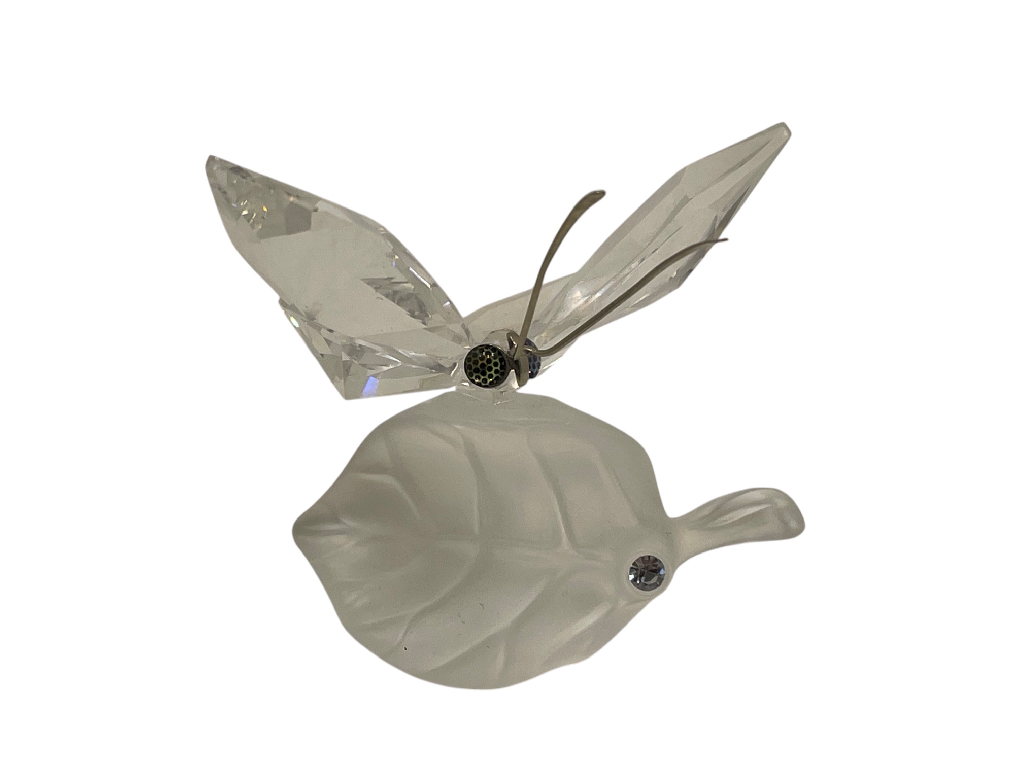Swarovski Figur 182920 Schmetterling auf Blatt 7 cm. Top Zustand 