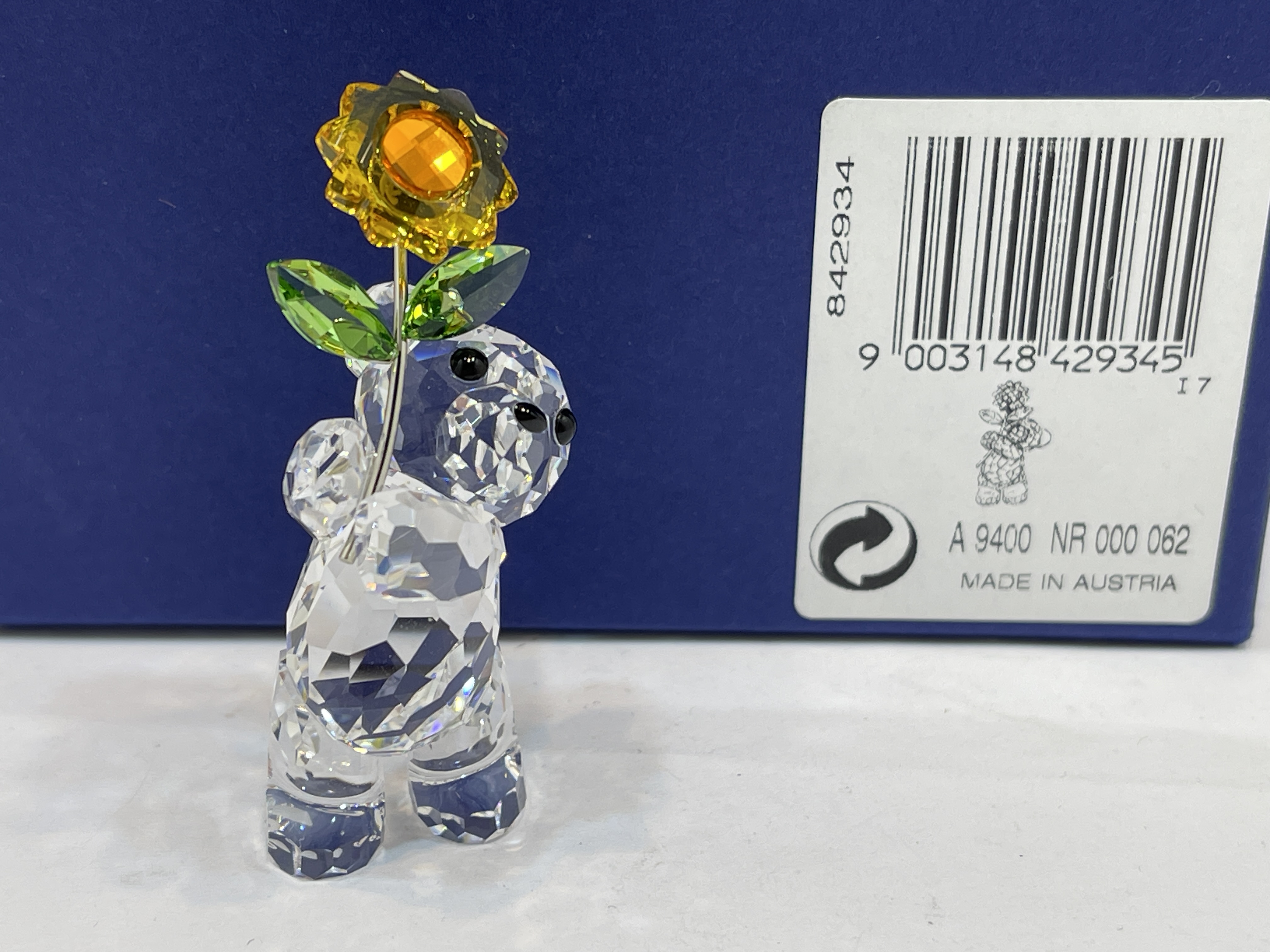 Swarovski Figur 842934 Kris Bär Sonnenblume 5,6 cm Kiste Zertifikat Top Zustand 