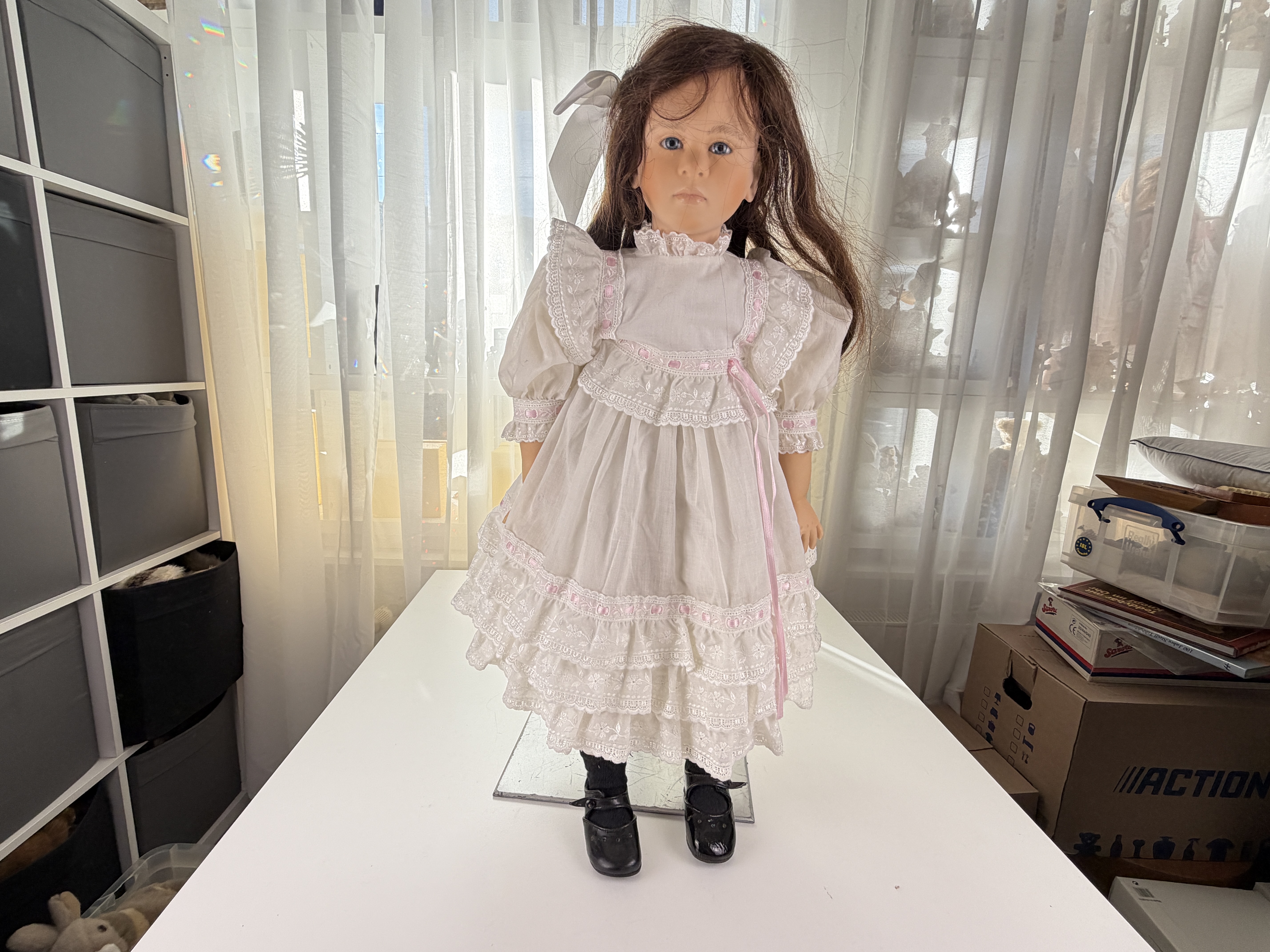 Künstlerpuppe Ruth Treffeisen Vinyl Puppe 70 cm. Top Zustand  