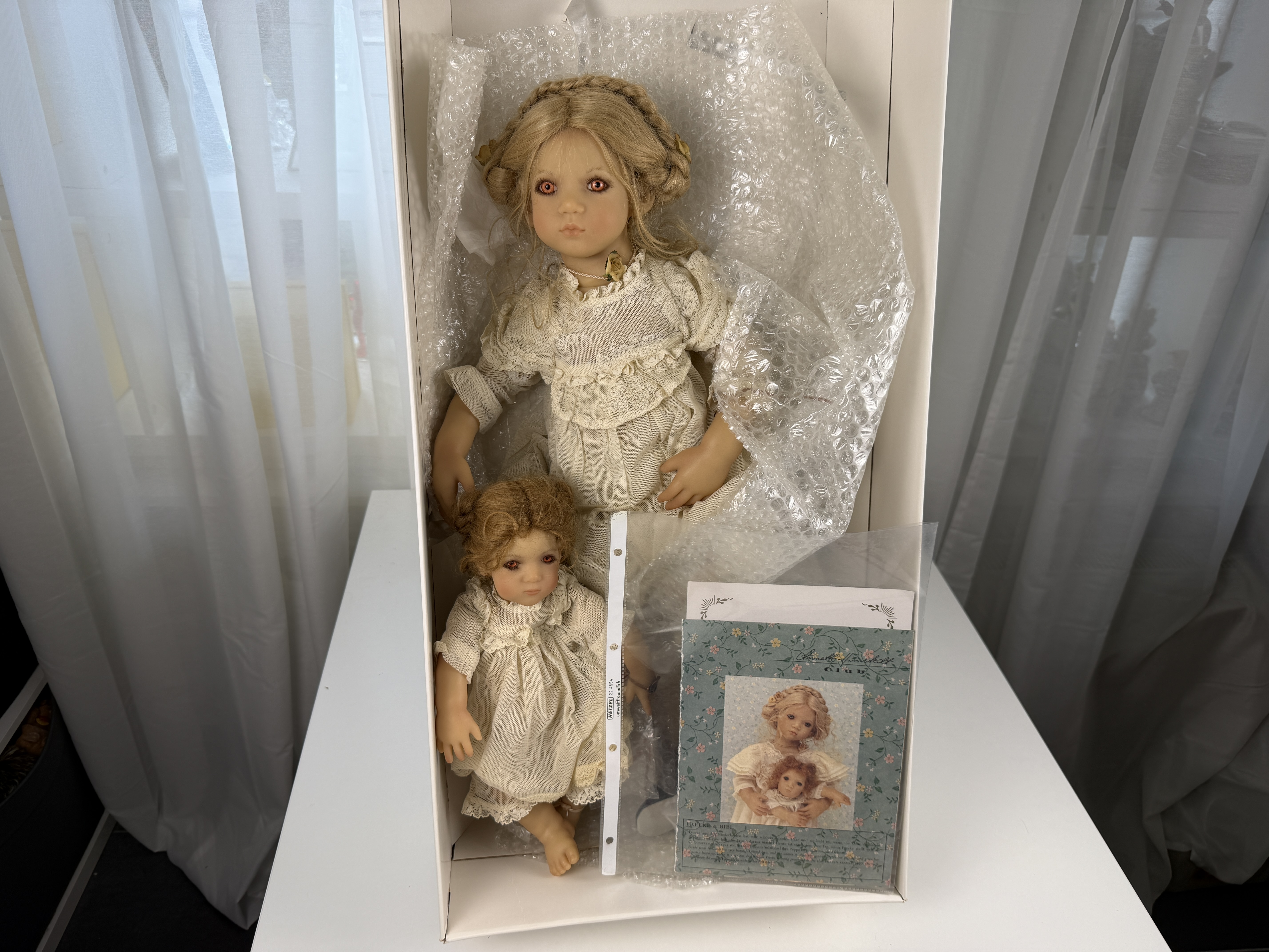 Künstlerpuppe Annette Himstedt Puppen Freeke und Bibi 60 + 33 cm. Top Zustand  