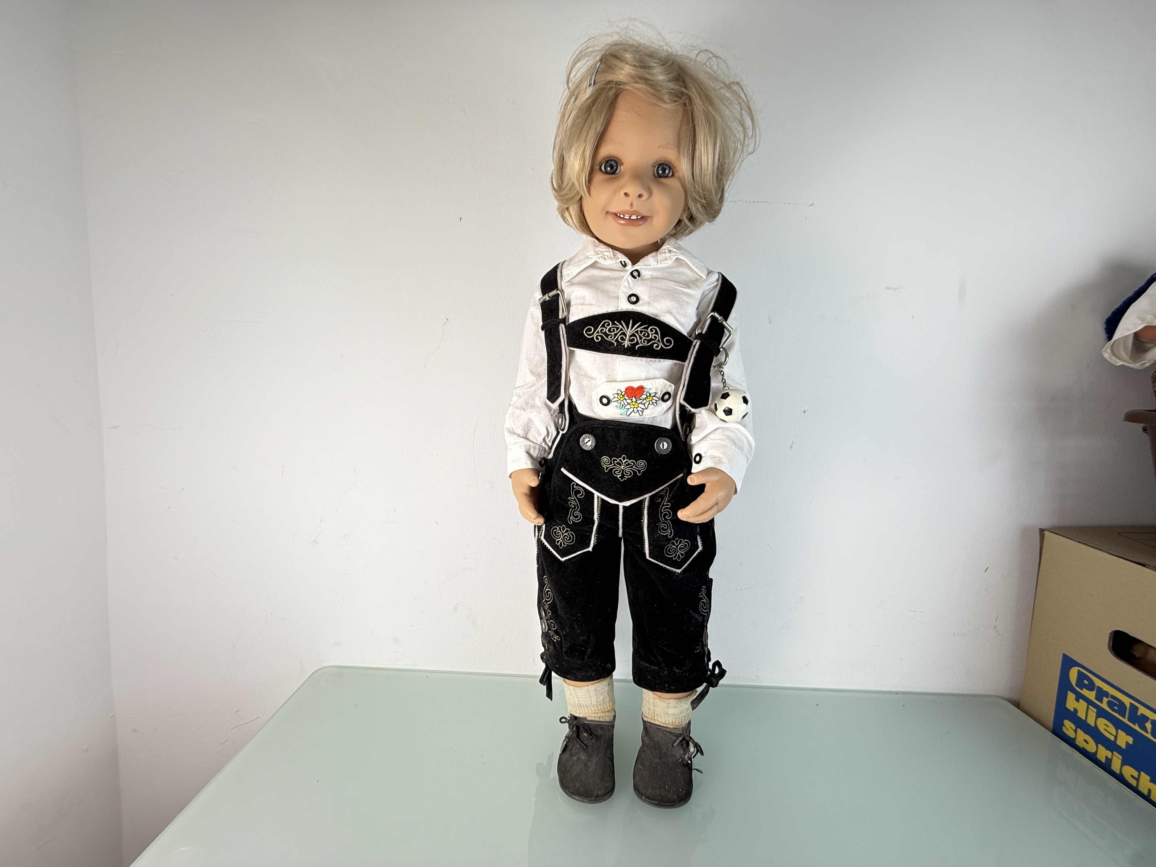 Monika Peter Leicht Künstlerpuppe Vinyl Puppe 84 cm. Top Zustand 
