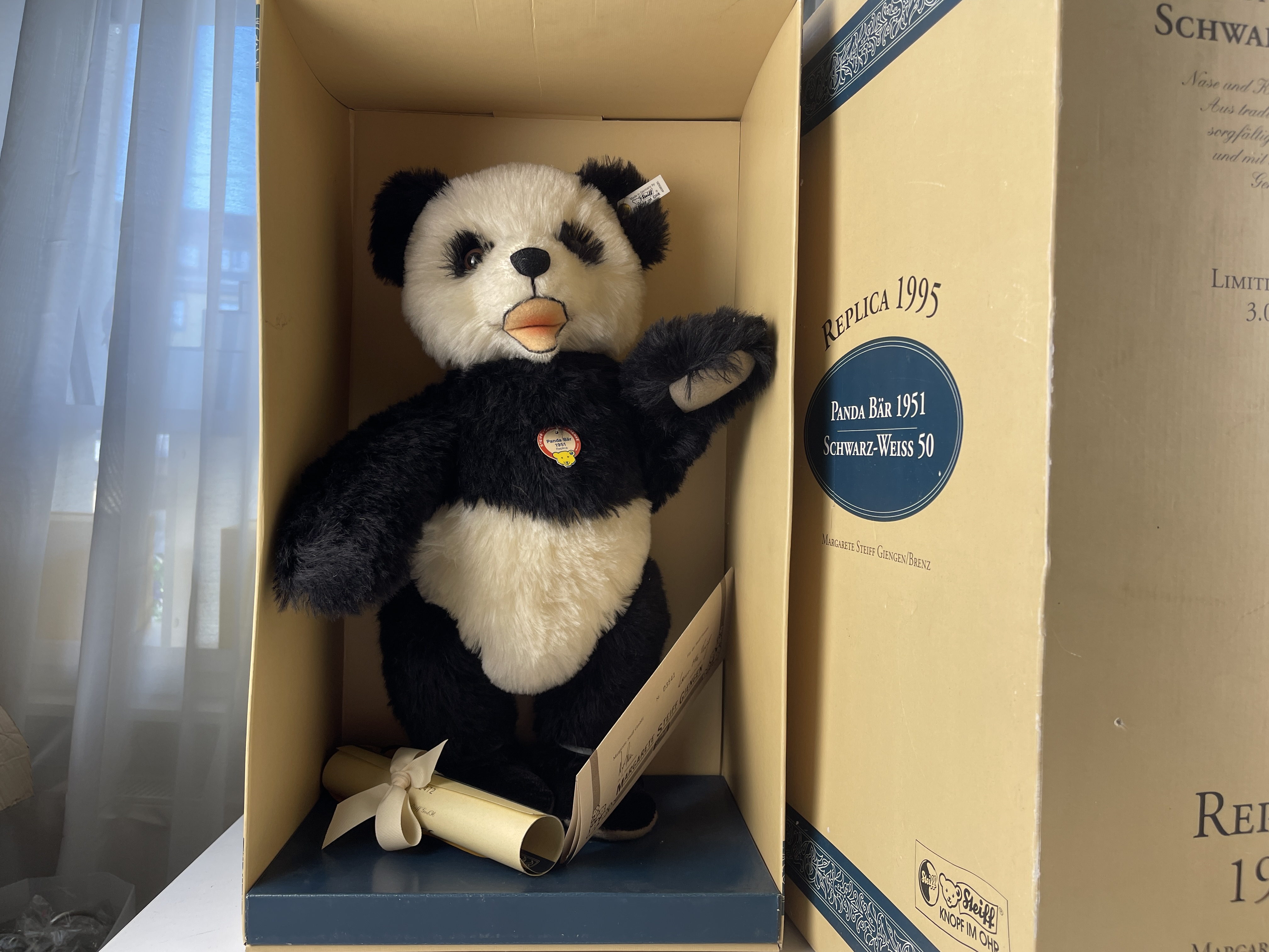  Steiff Tier 408335 Panda Teddy TeddyBär 50 cm mit Ovp. Top Zustand  
