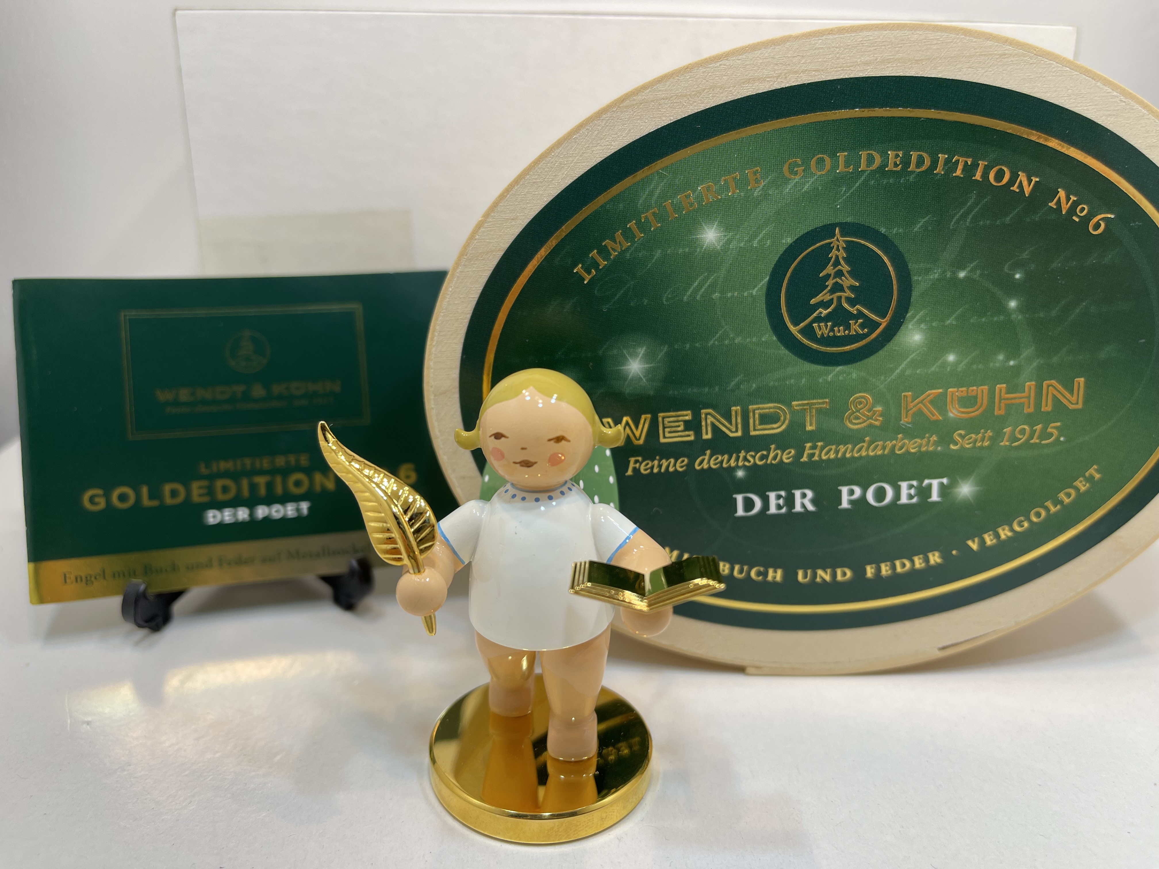 Wendt und Kühn Erzgebirge Figur Engel 6,5 cm. Limitiert 2013 + OVP - Top Zustand 
