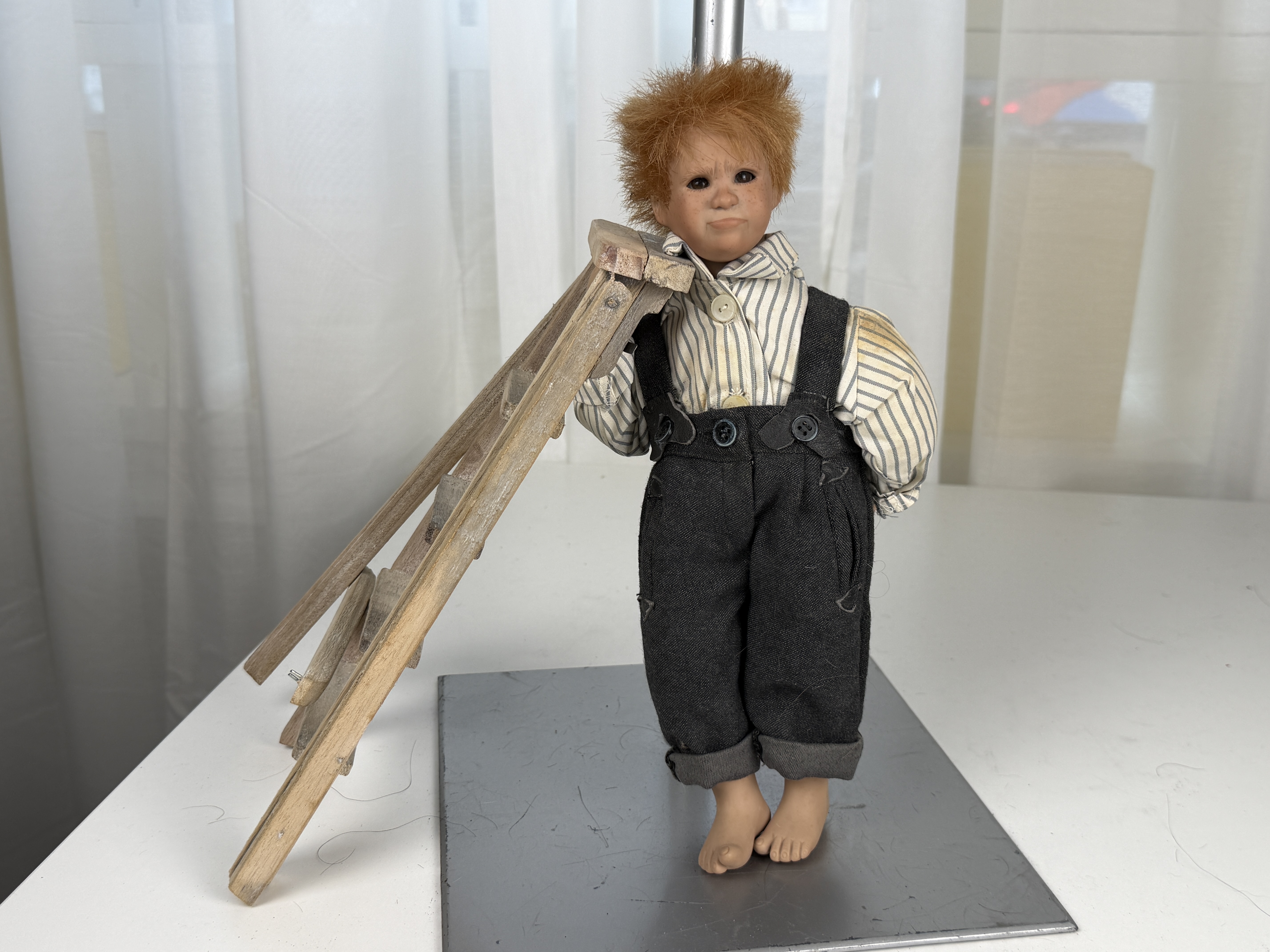 Künstlerpuppe Inge Enderle Porzellan Puppe 33 cm. Top Zustand 