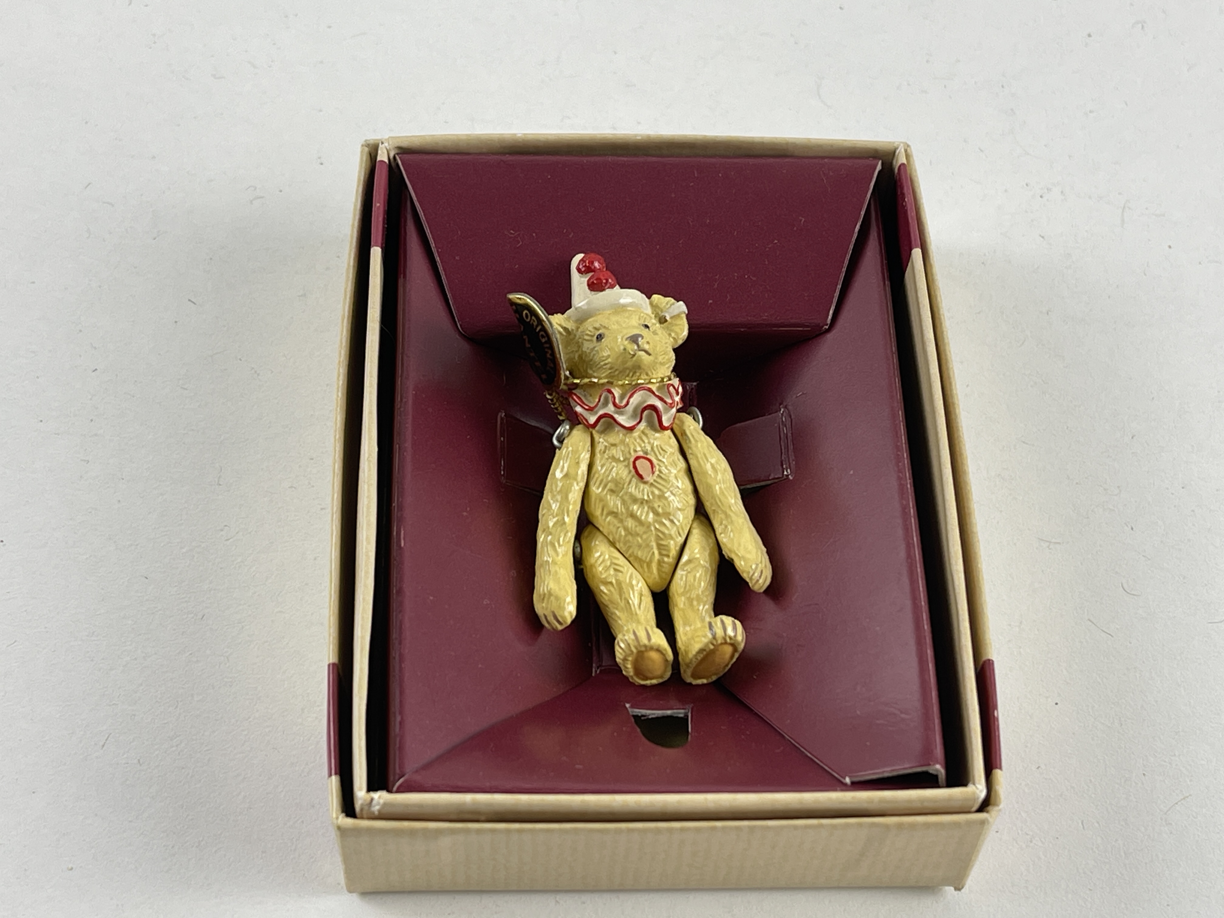 Steiff Zinn Miniatur Teddy Bär 5 cm. Top Zustand