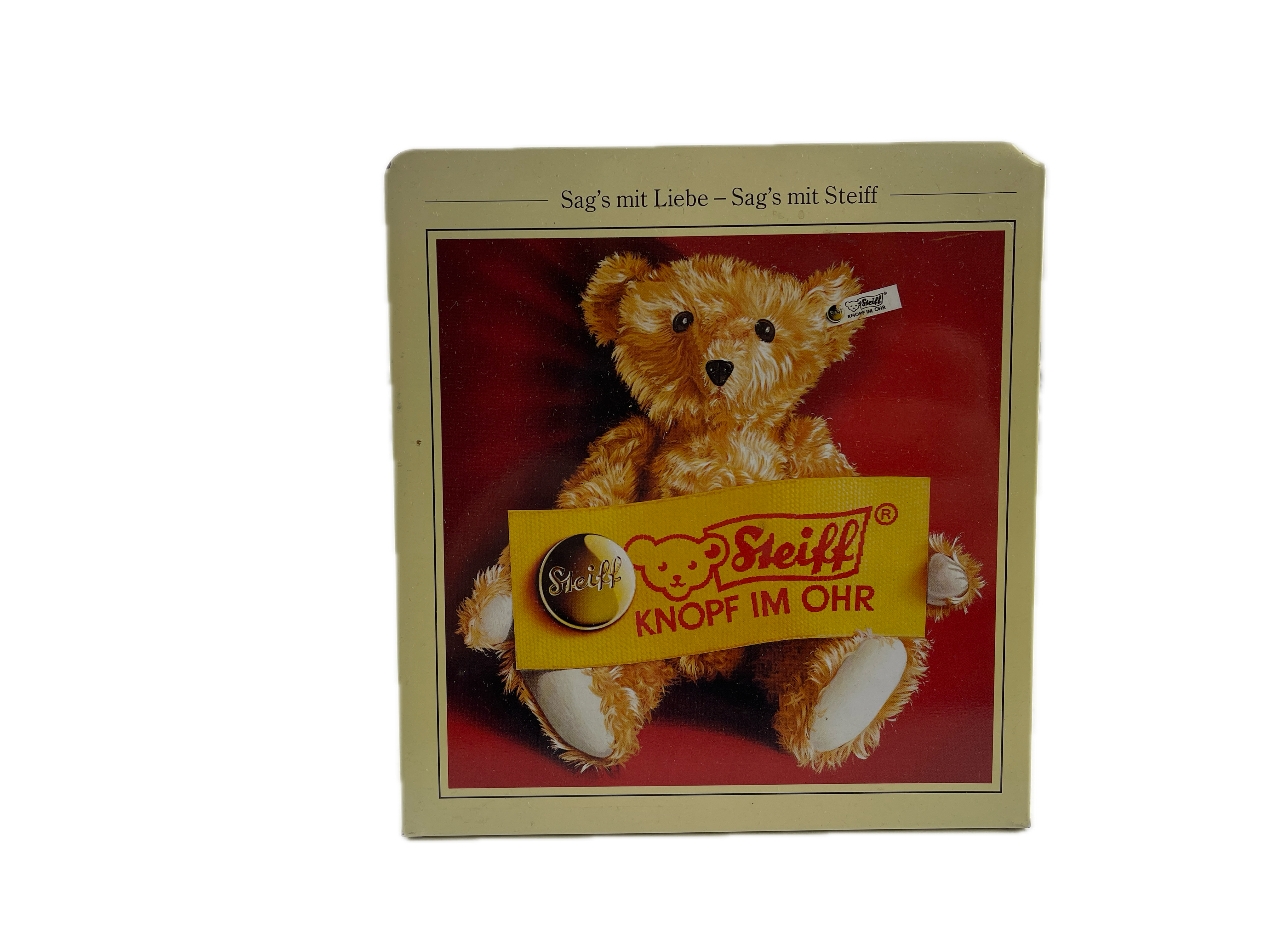 Steiff Schild Reklame - Schild Blech 16 x 15 cm. - Top Zustand 