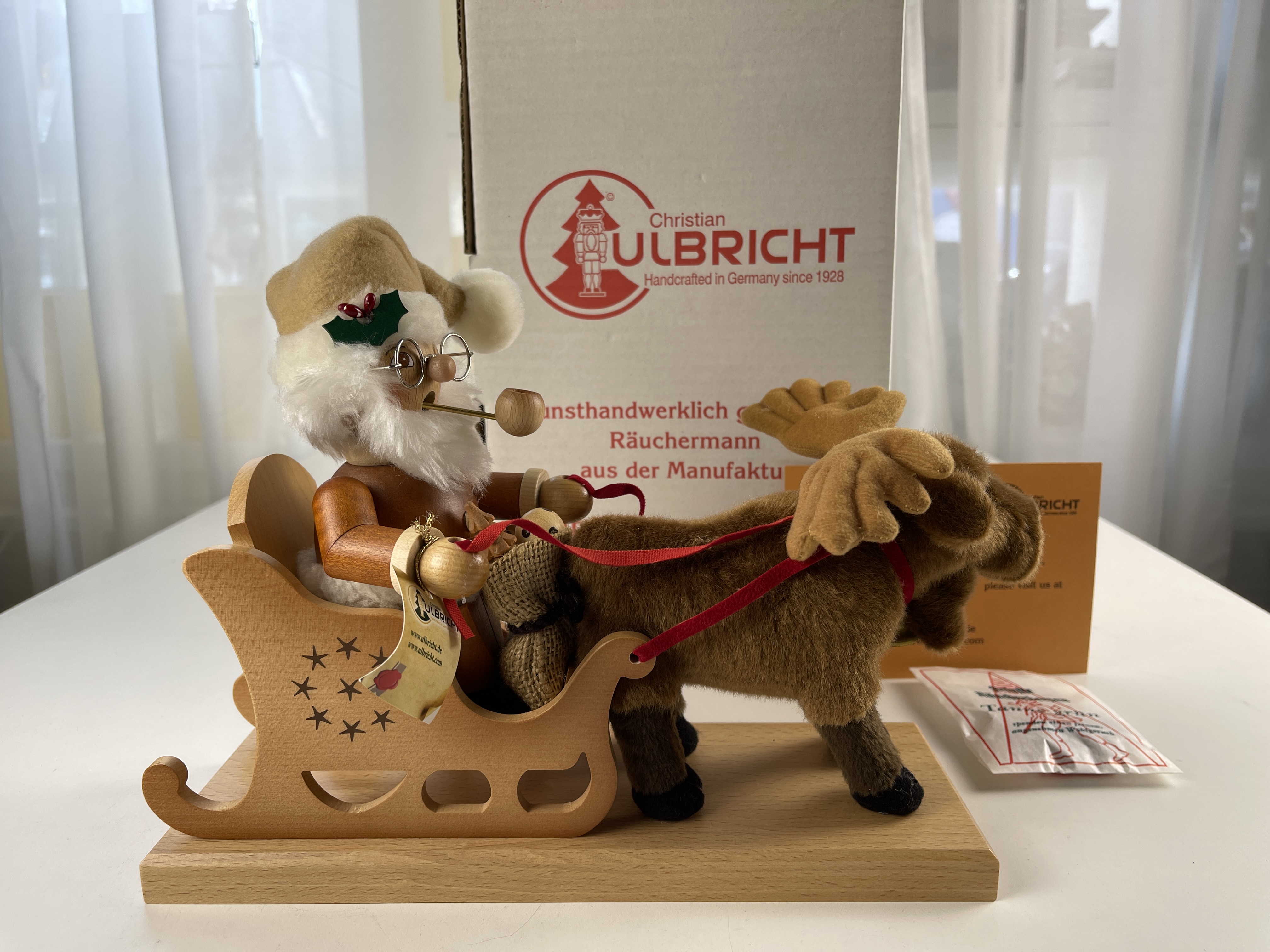 Erzgebirge Figur Christian Ulbricht Räuchermännchen 27 x 20 cm. Top Zustand    