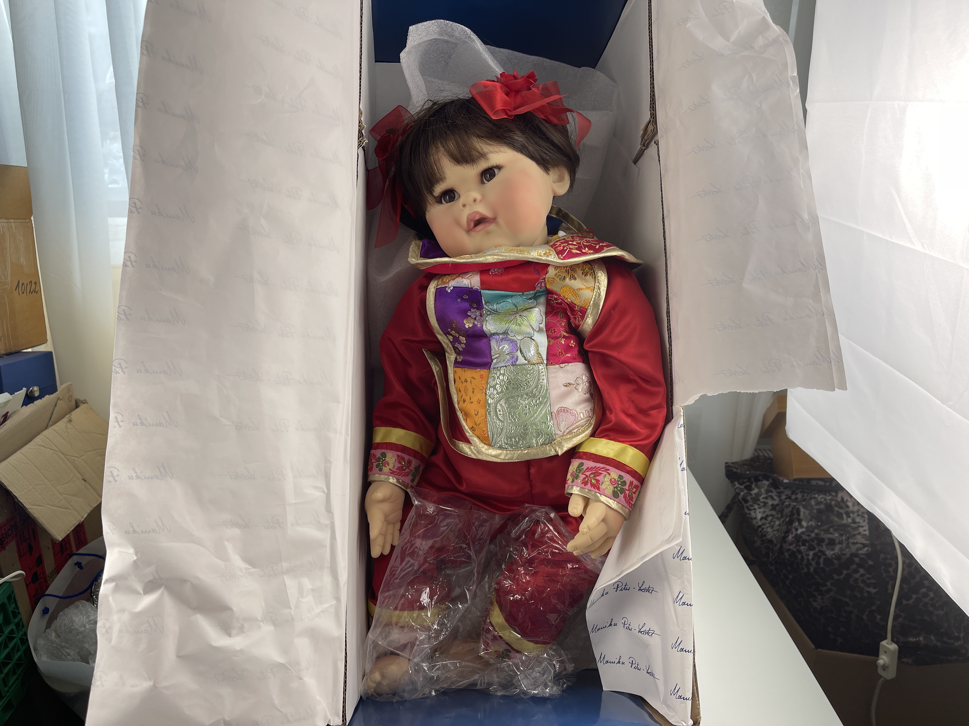 Monika Peter Leicht Künstlerpuppe Vinyl Puppe 62 cm. Top Zustand   