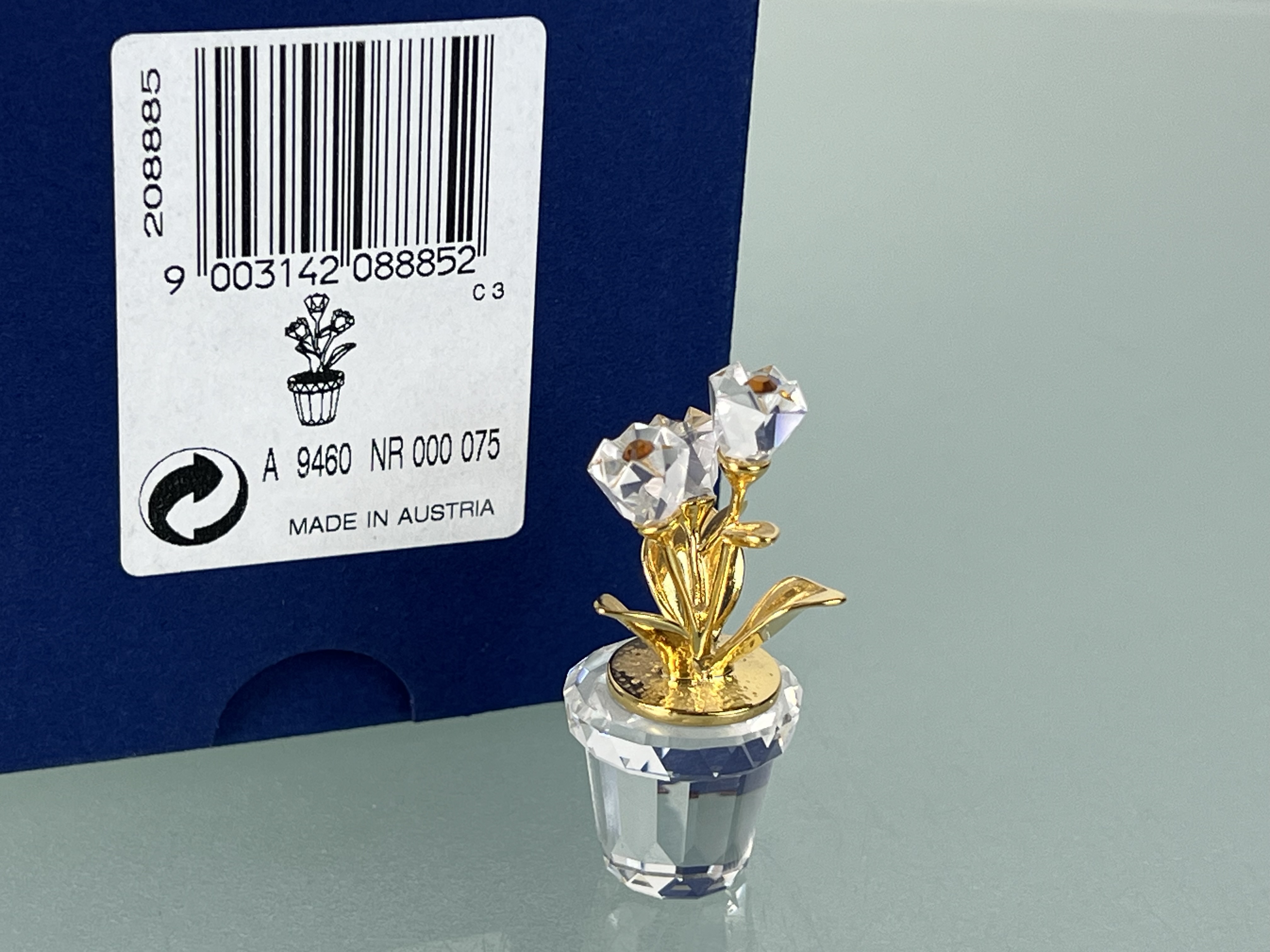 Swarovski Figur 208885 Blumentopf Blume 4,7 cm. Mit Ovp & Zertifikat