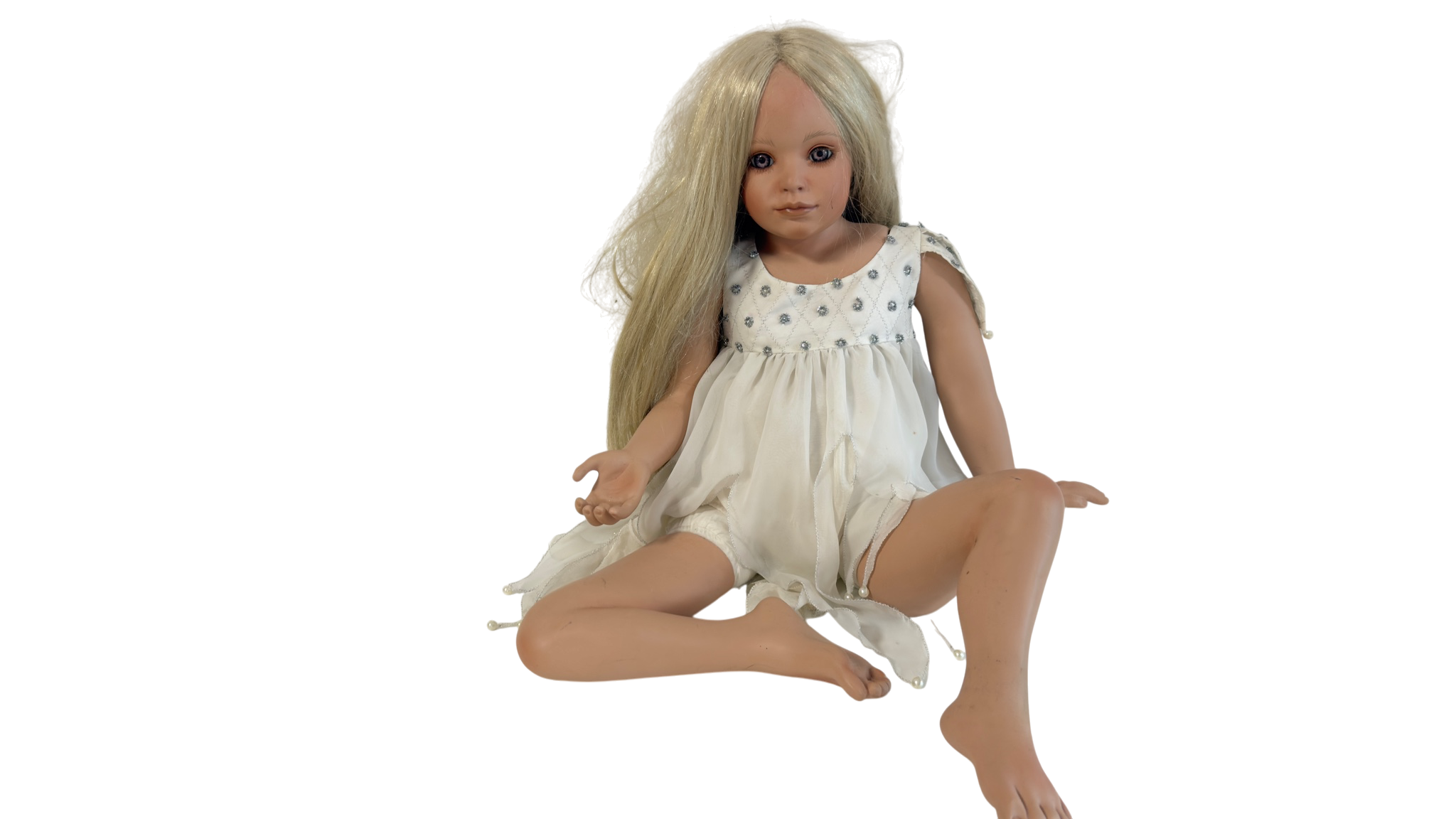 Susan Lippl Künstlerpuppe Porzellan Puppe 68 cm guter Zustand siehe Fotos 