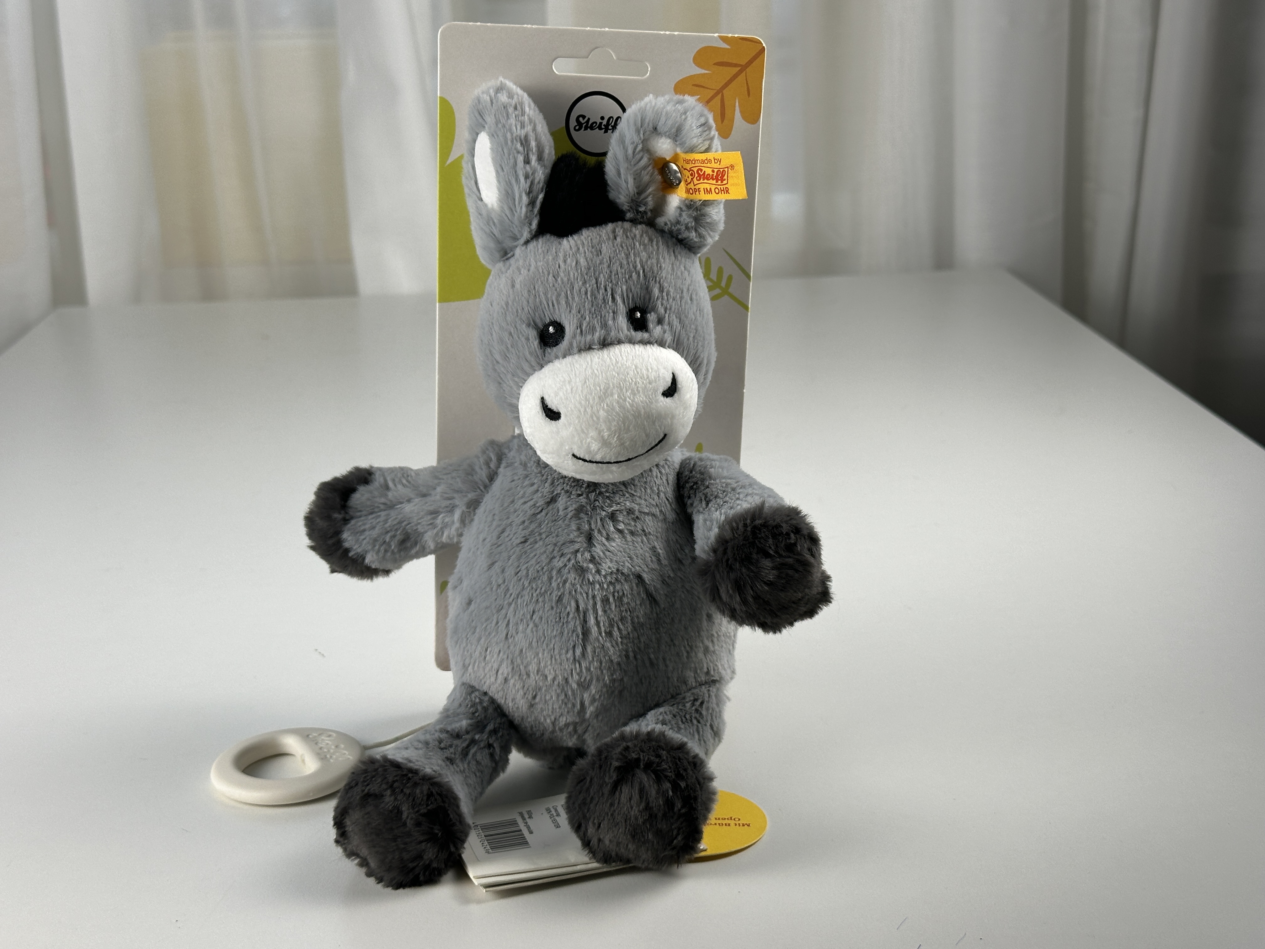 Steiff Tier 242496 Dinkie Esel Spieluhr 26 cm. Unbenutzt