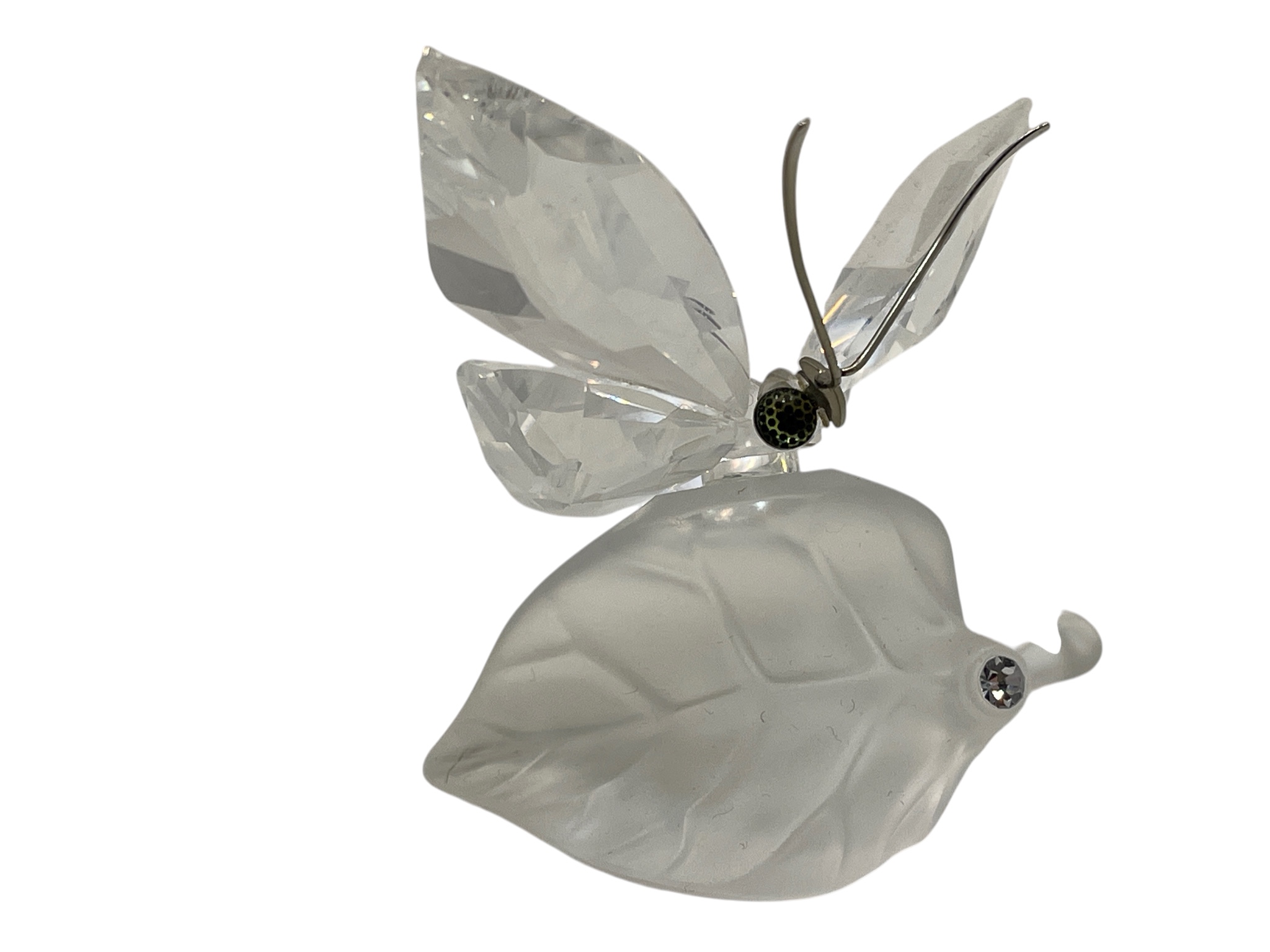Swarovski Figur 182920 Schmetterling auf Blatt 7 cm. Top Zustand 