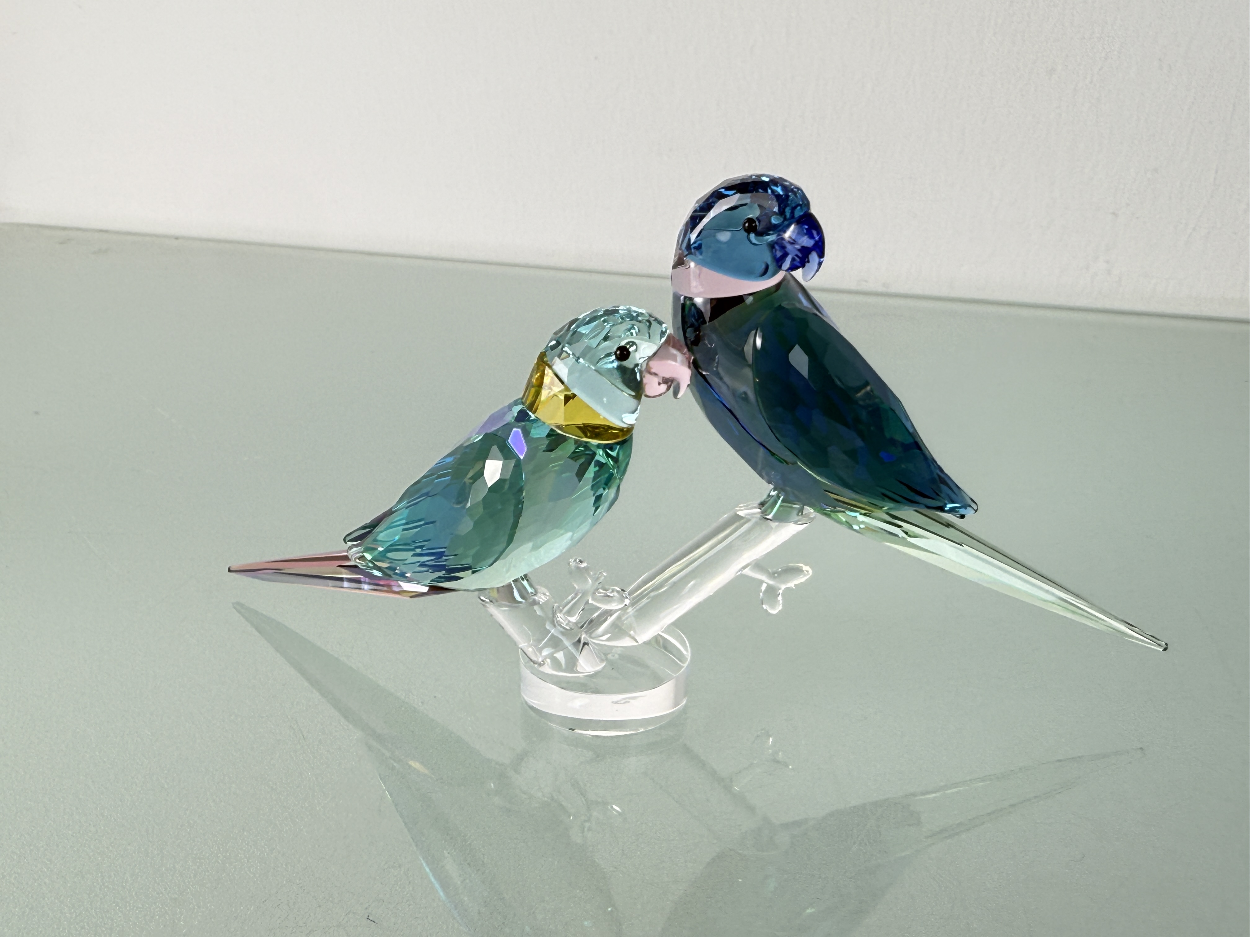  Swarovski Figur 5577124 Fife & Fifer Sittiche 18,3 cm Top Zustand 