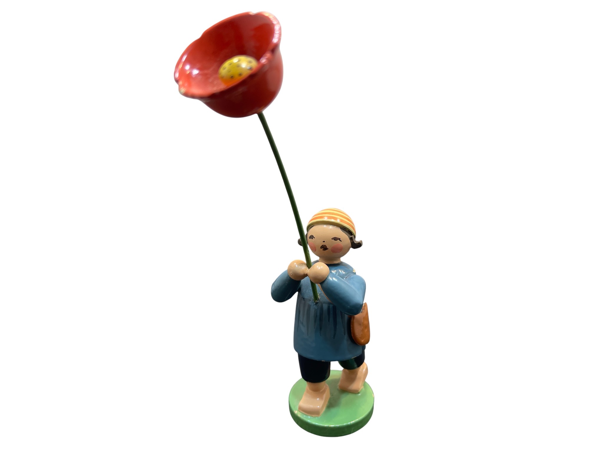 Erzgebirge Figur Sammler Holz Figur Blumenkind 13,5 cm. Zustand siehe Fotos 