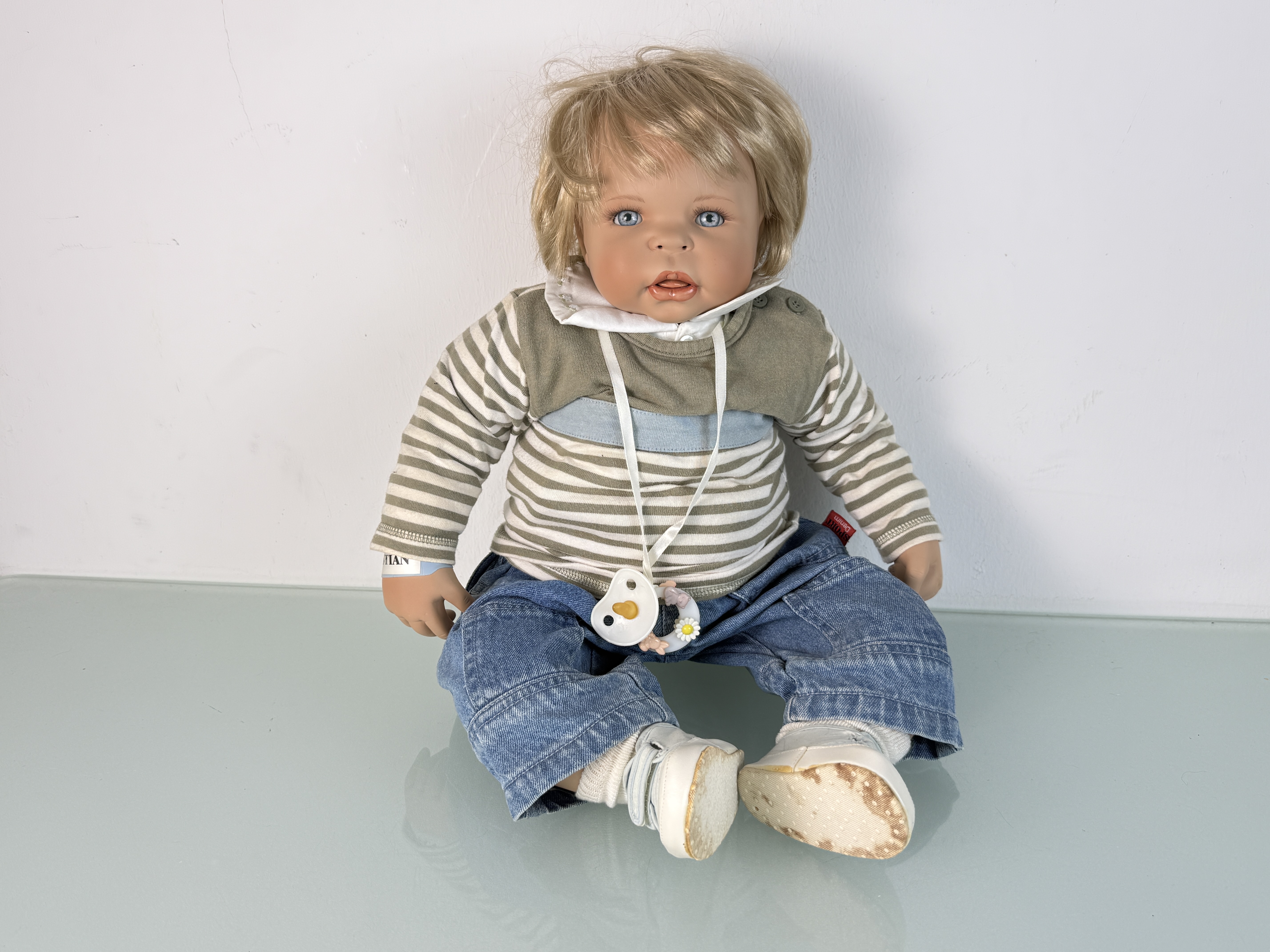 Künstlerpuppe Inge Tenbusch Sammler Porzellan Puppe 58 cm. Top Zustand  